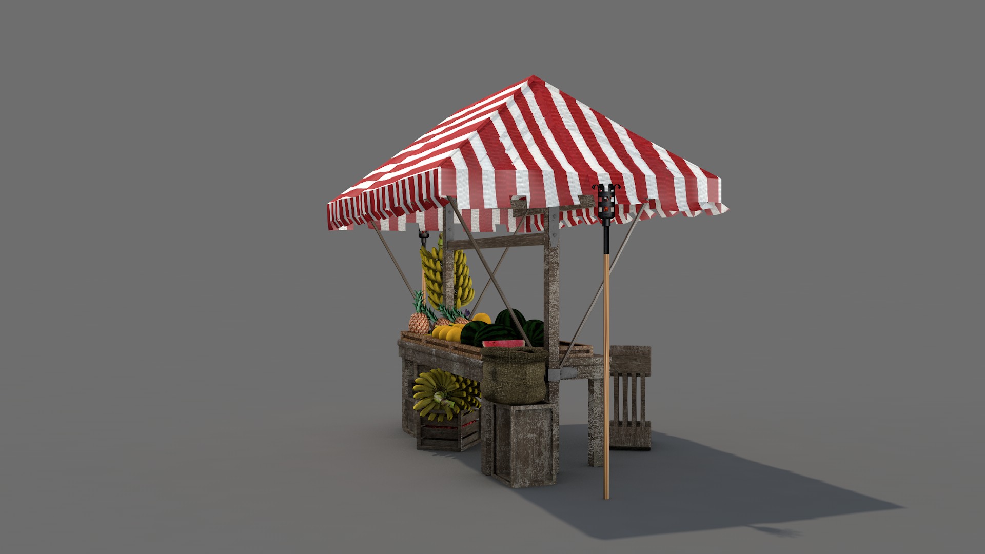 Medieval Market Stall 04 3D model_9