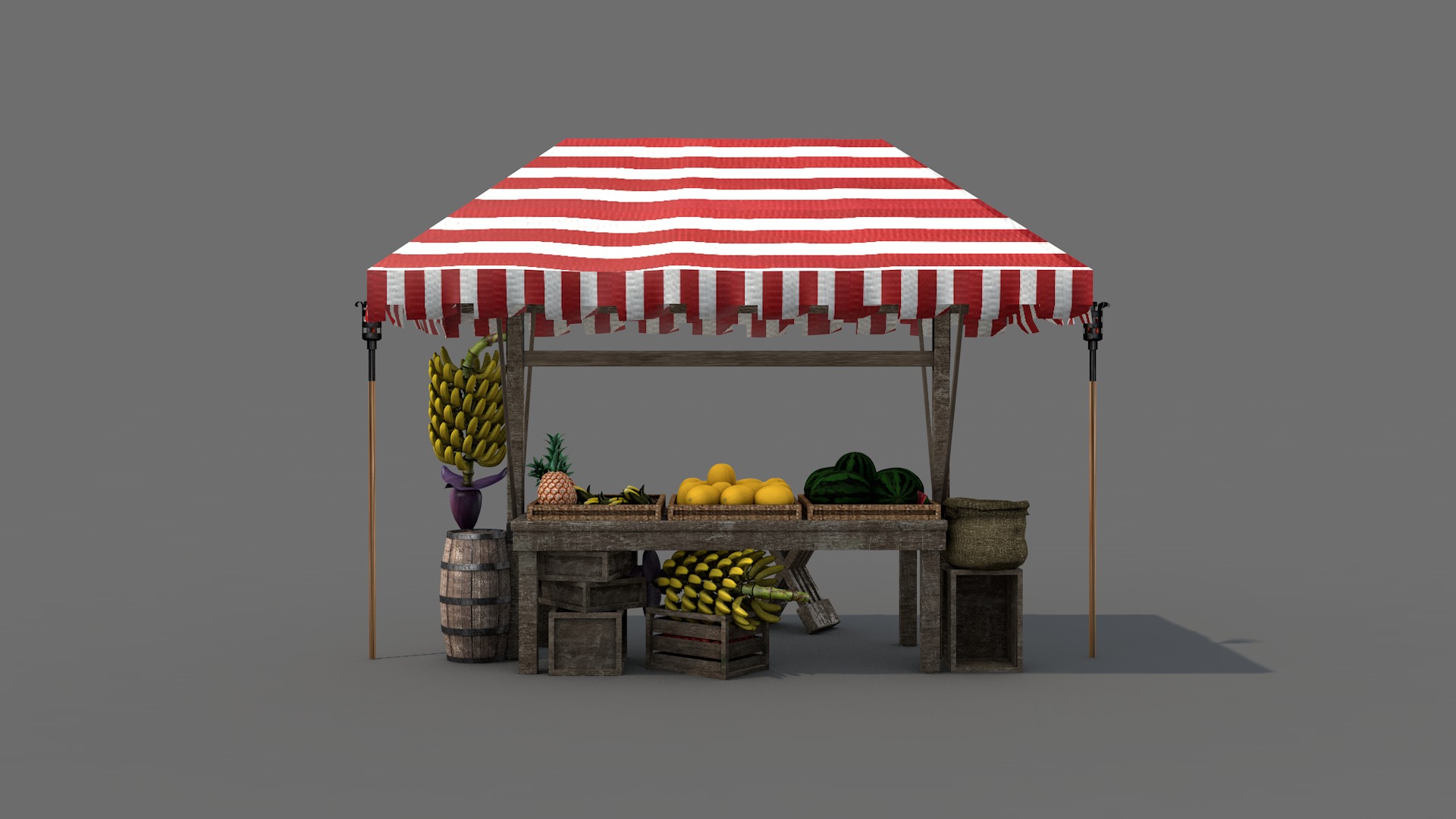 Medieval Market Stall 04 3D model_5
