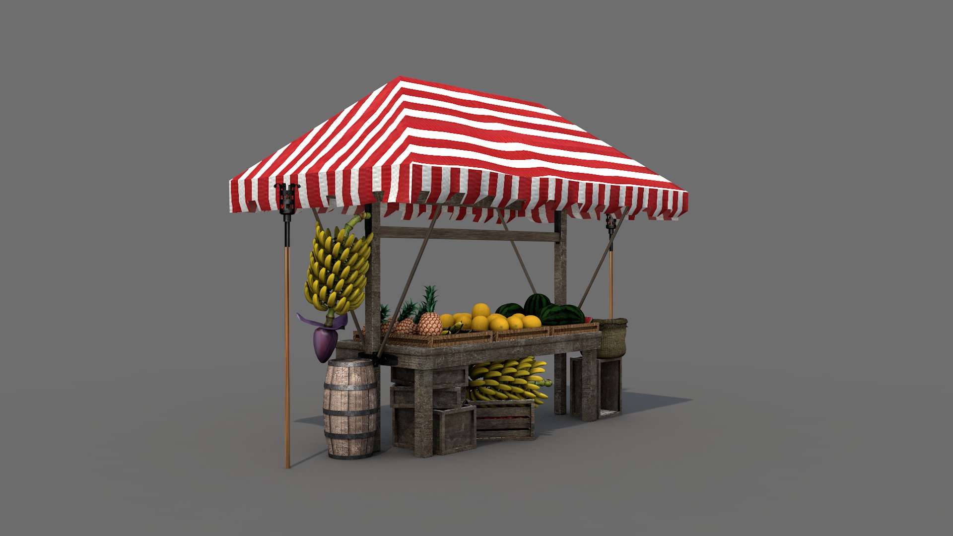 Medieval Market Stall 04 3D model_6