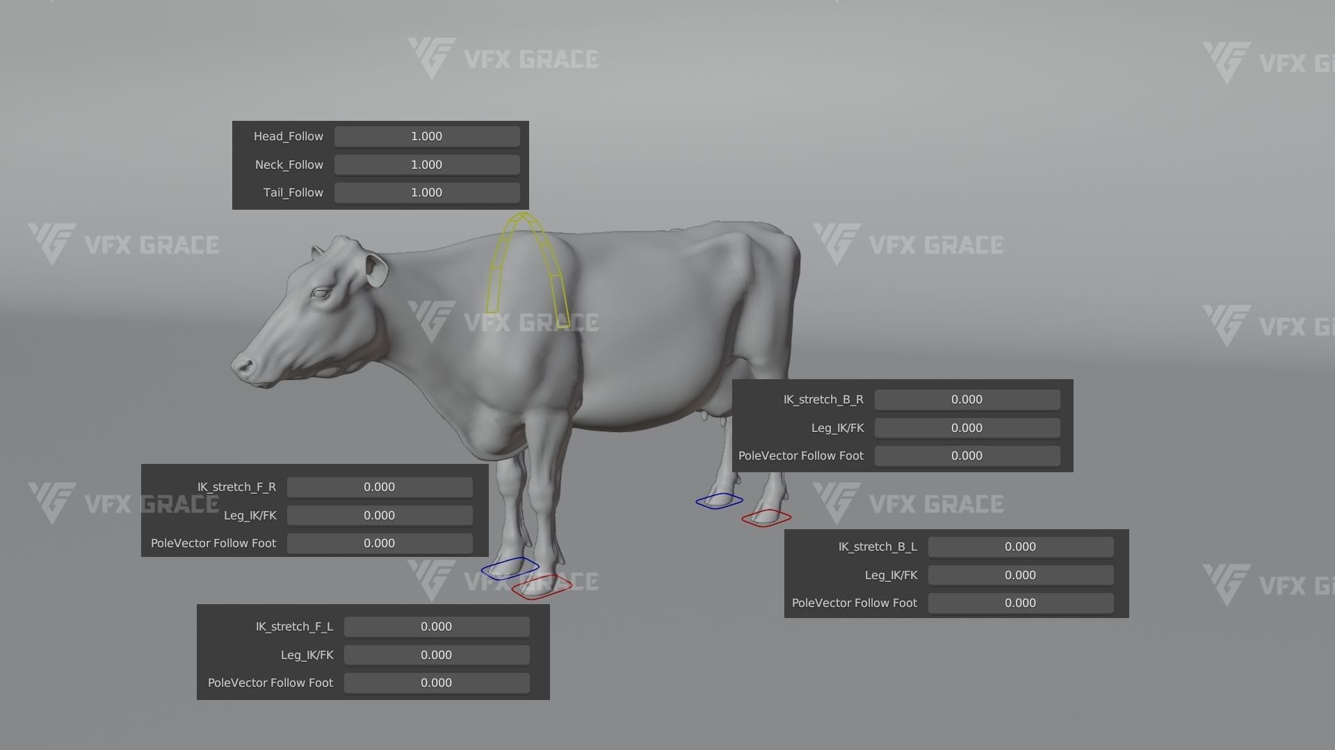 Holstein Female Animation - VFX Grace 3D model_24