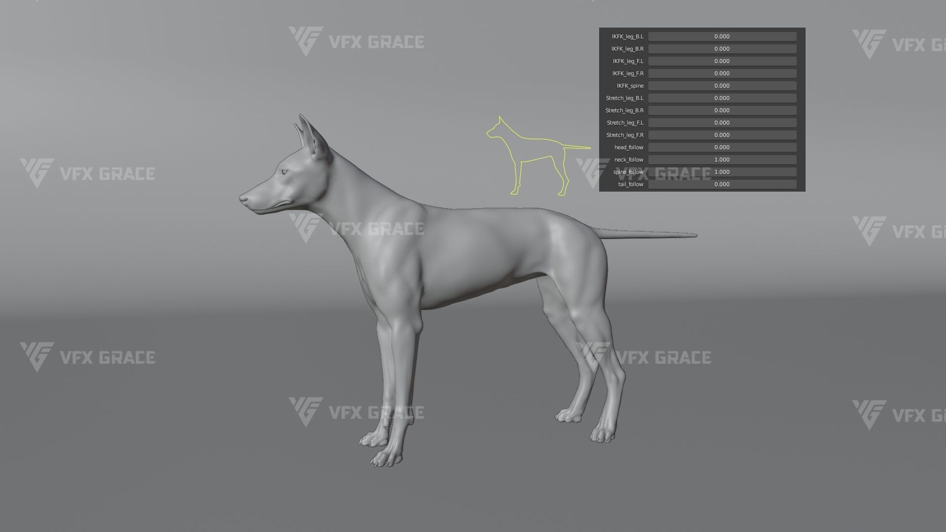 Australian Dingo Animation - VFX Grace 3D model_18