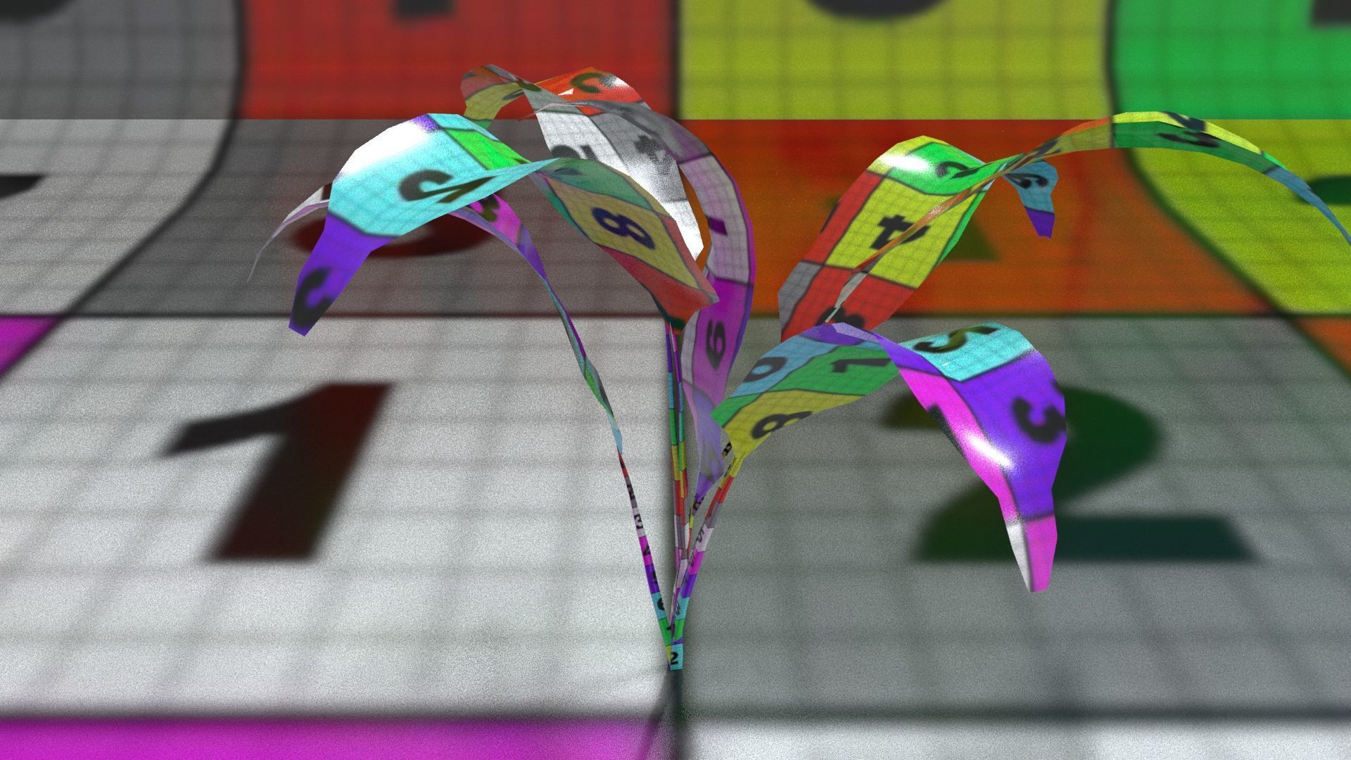 laos Vegetation Palm Leaf Aspidistra elatior Low-poly 3D model_13