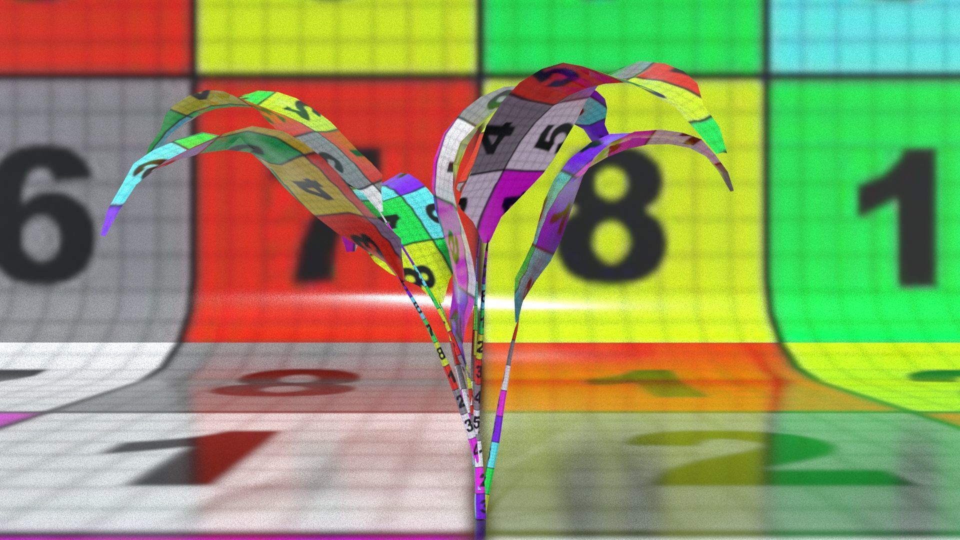 laos Vegetation Palm Leaf Aspidistra elatior Low-poly 3D model_10