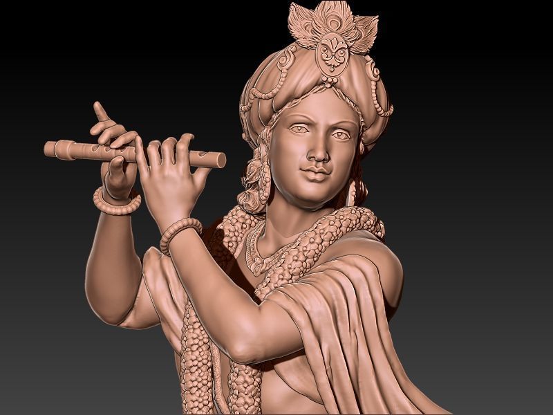 Krishna JI Idol 3D print model_4