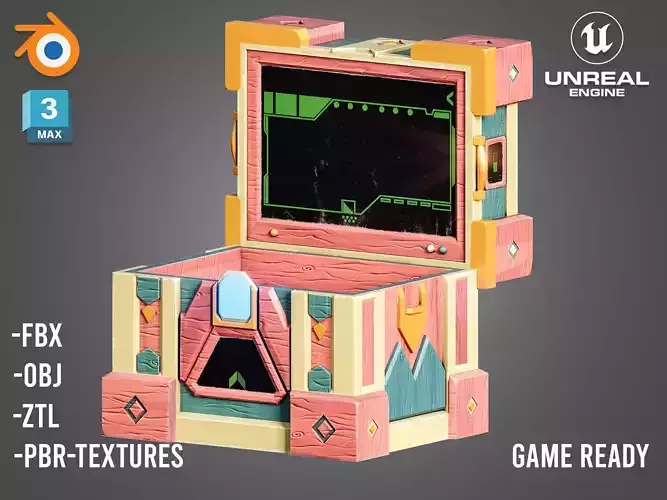 Magic Loot Chest 01- Low-poly Game Ready