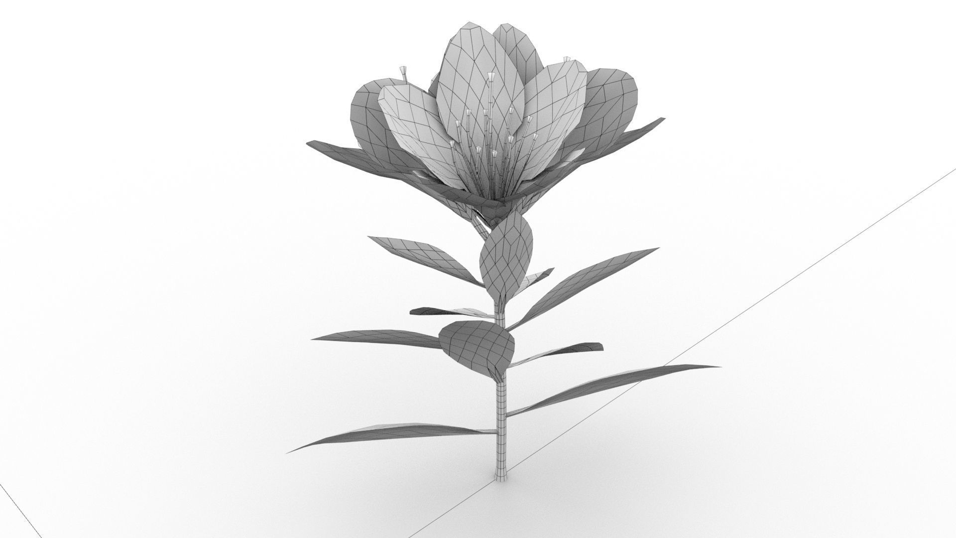 laos Vegetation Azalea Low-poly 3D model_7