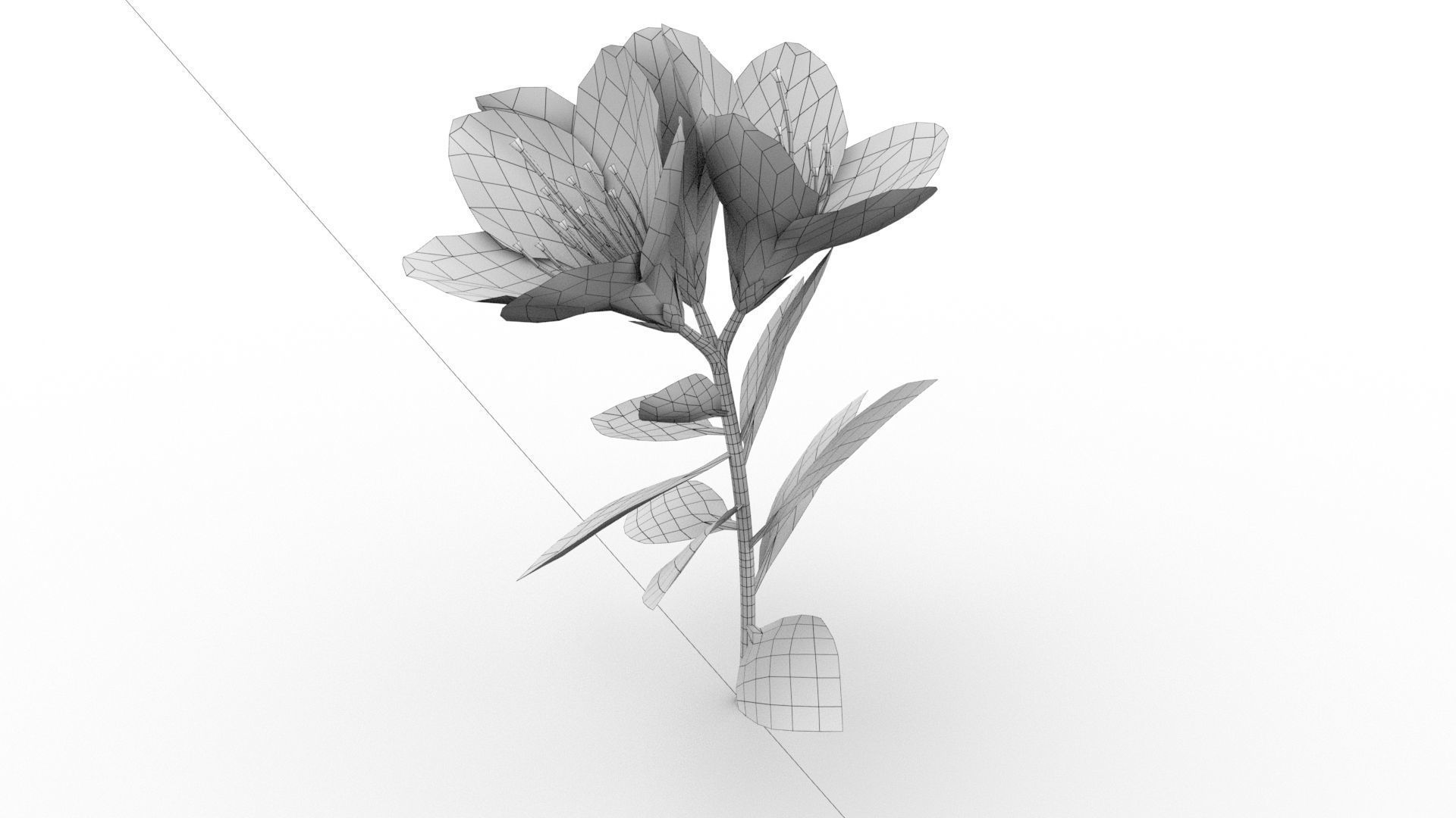 laos Vegetation Azalea Low-poly 3D model_6