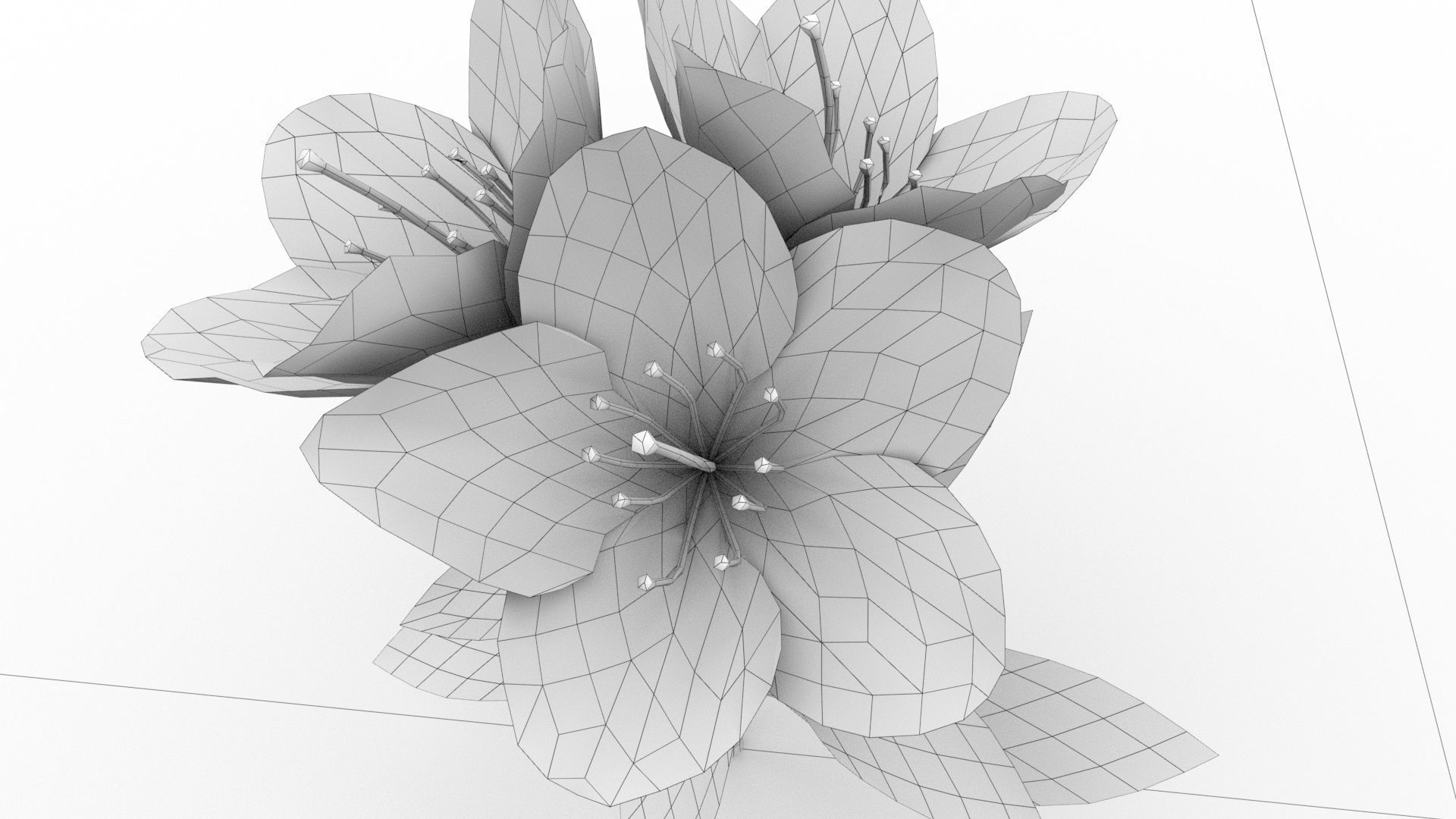 laos Vegetation Azalea Low-poly 3D model_9