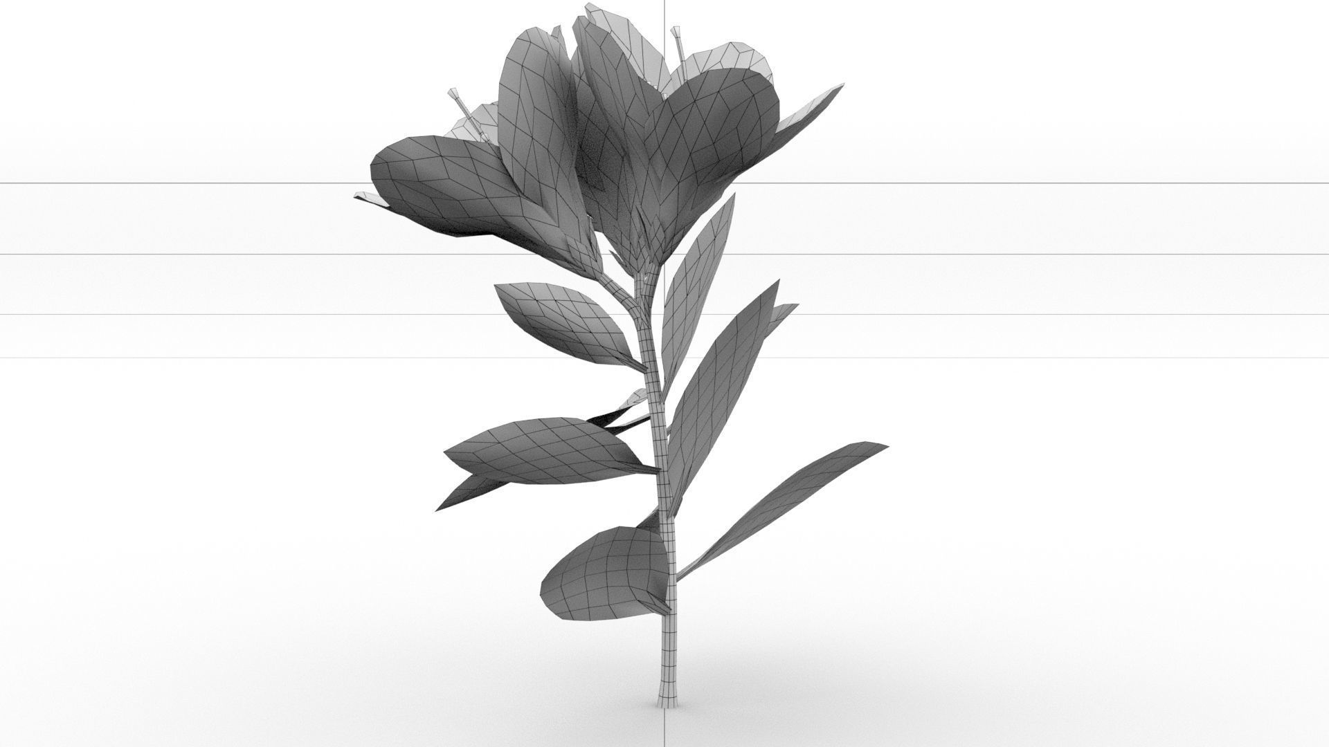 laos Vegetation Azalea Low-poly 3D model_5
