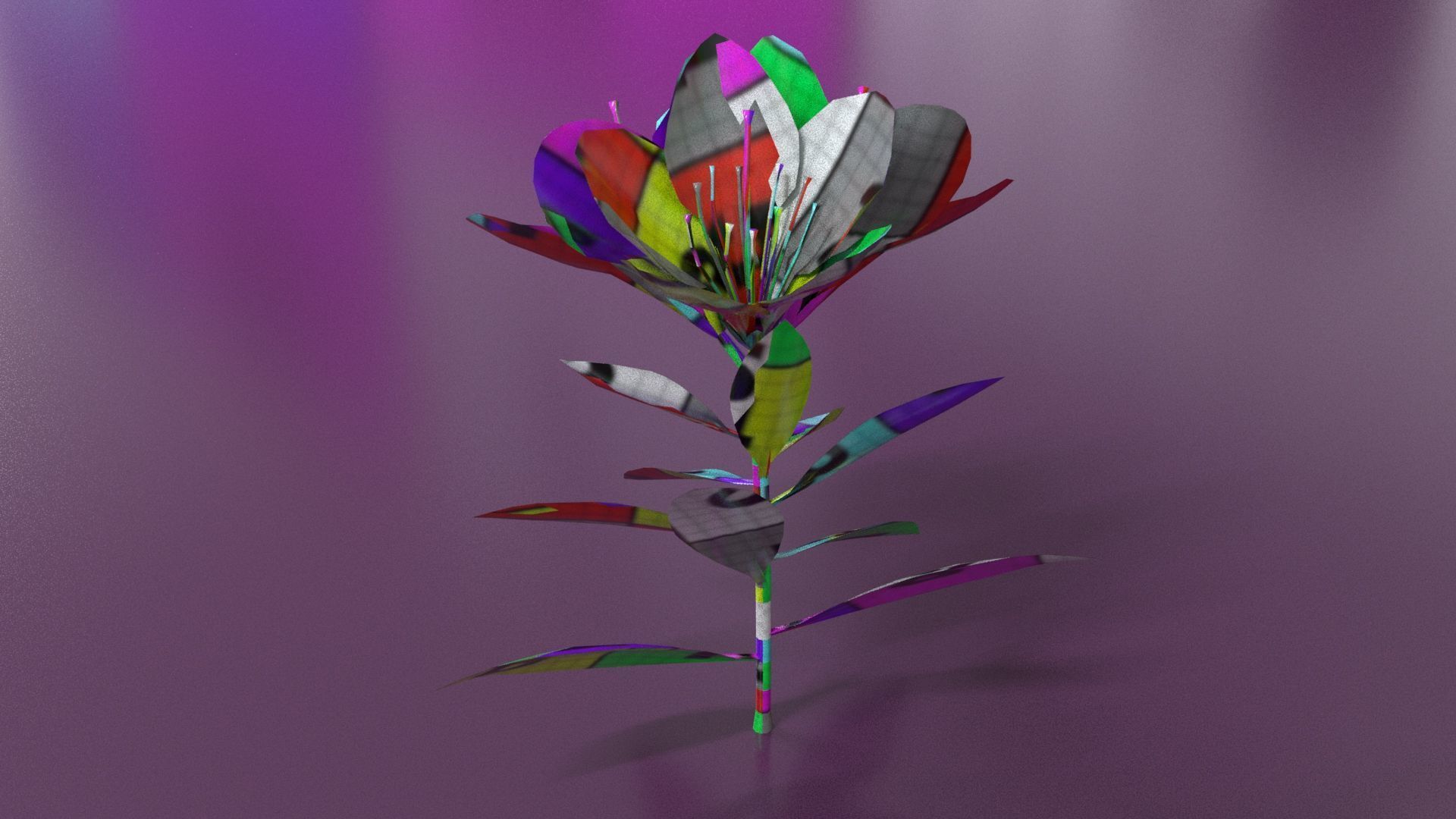 laos Vegetation Azalea Low-poly 3D model_12