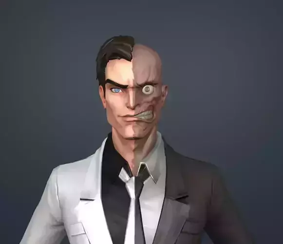 two face 3D model