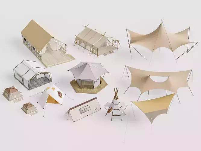 Camping Outdoor Gear pack 5 3D model