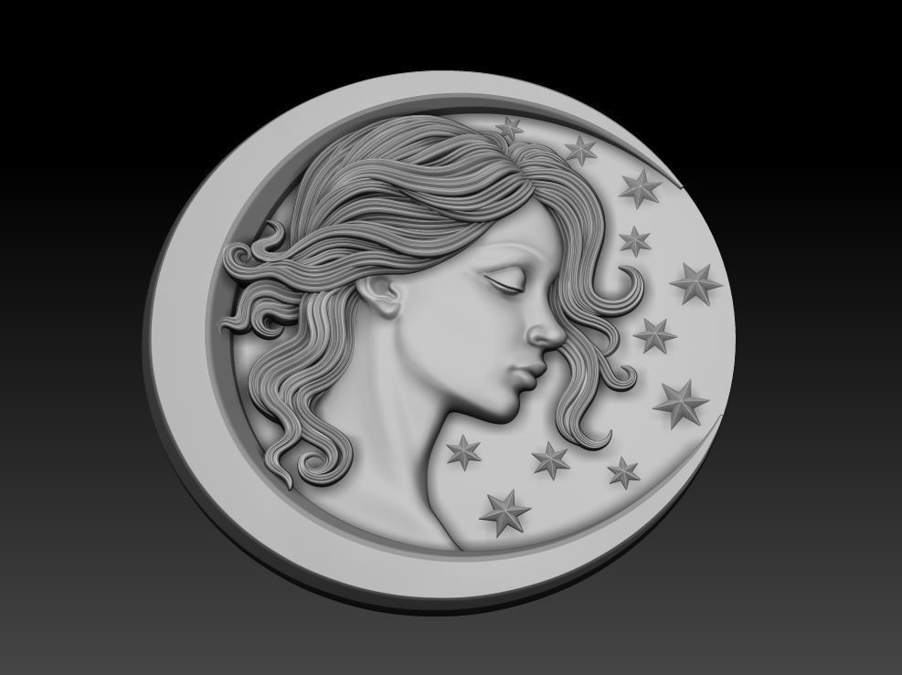 Moongirl 3D print model_10