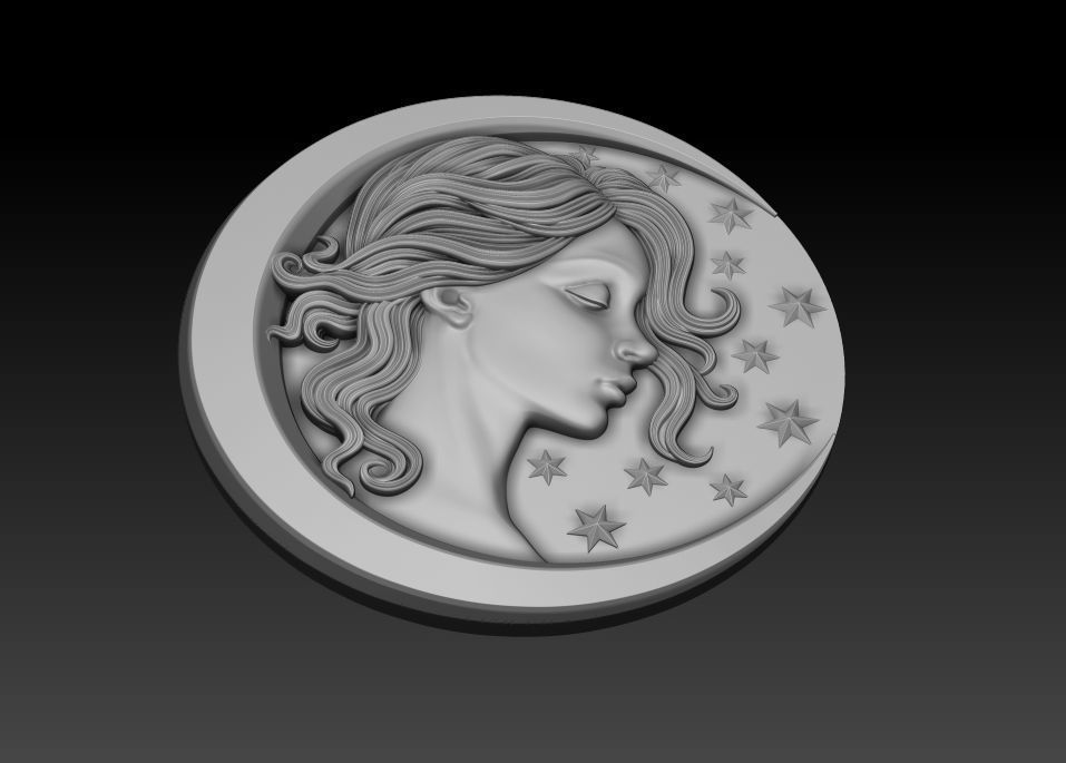 Moongirl 3D print model_9