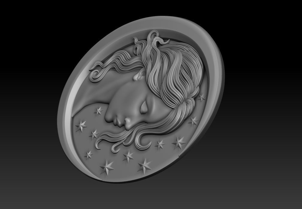 Moongirl 3D print model_11