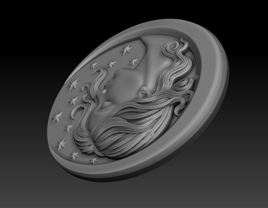 Moongirl 3D print model_12