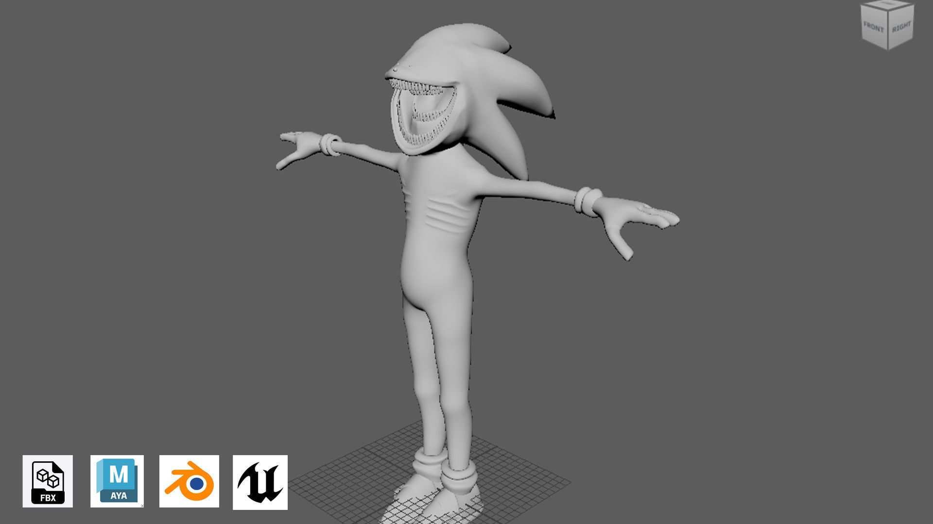 SHIN Sonic Zombie Version 3D Model 3D model_3