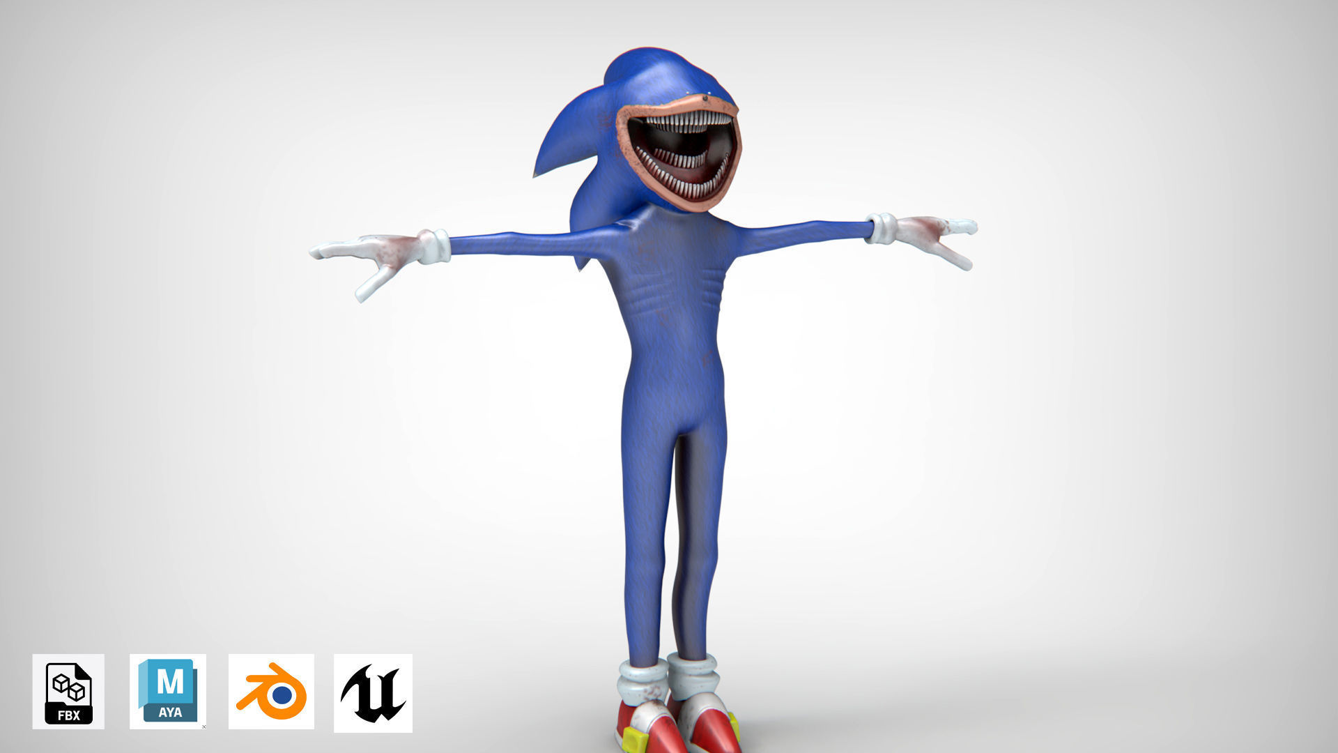 SHIN Sonic Zombie Version 3D Model 3D model_1