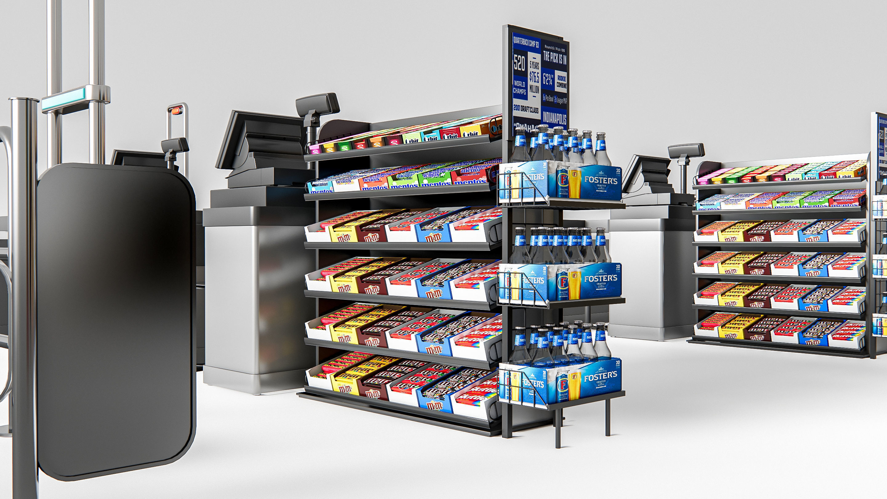 Supermarket Shop Store Elements checkout 1 3D model_13