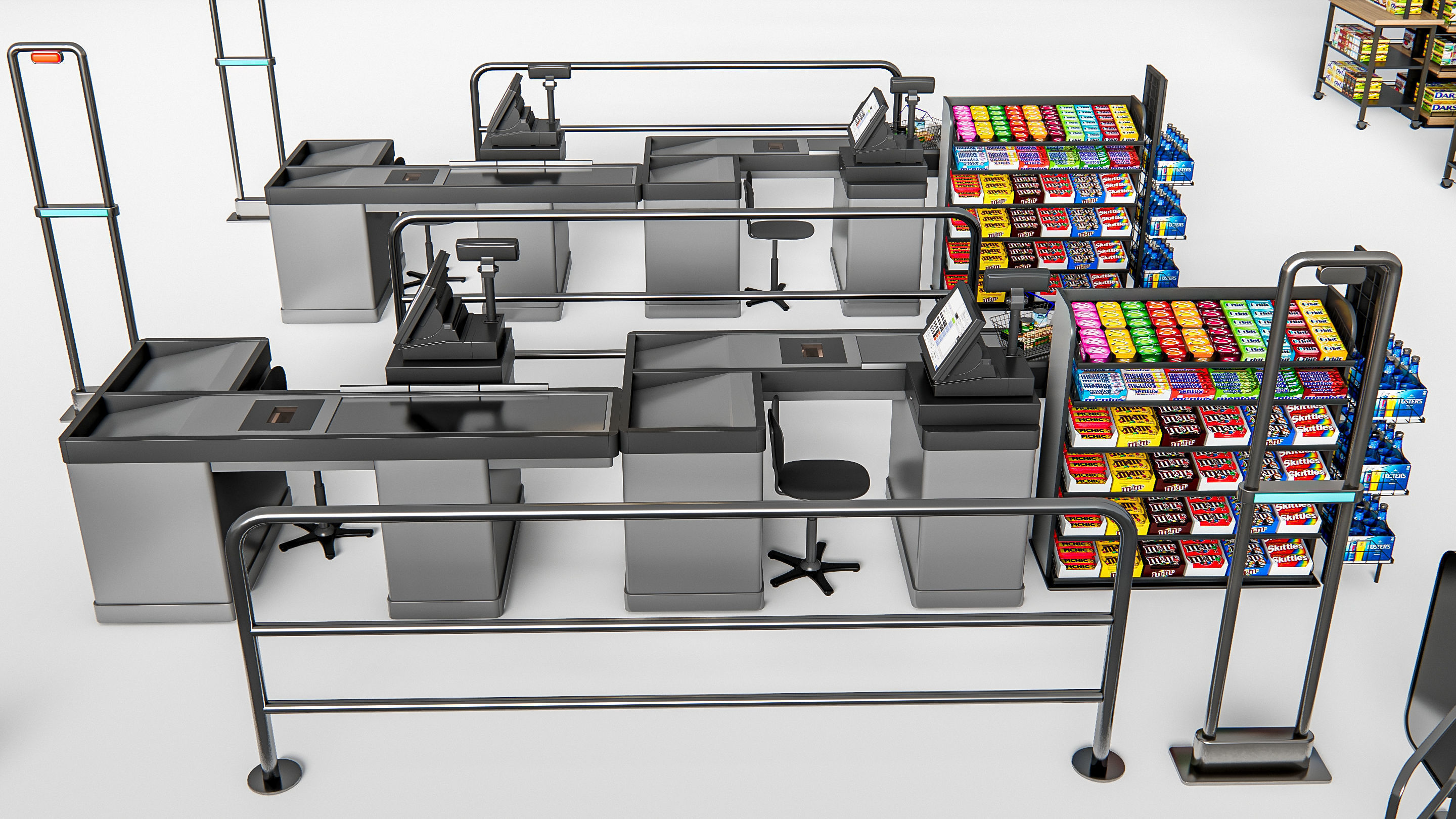Supermarket Shop Store Elements checkout 1 3D model_3