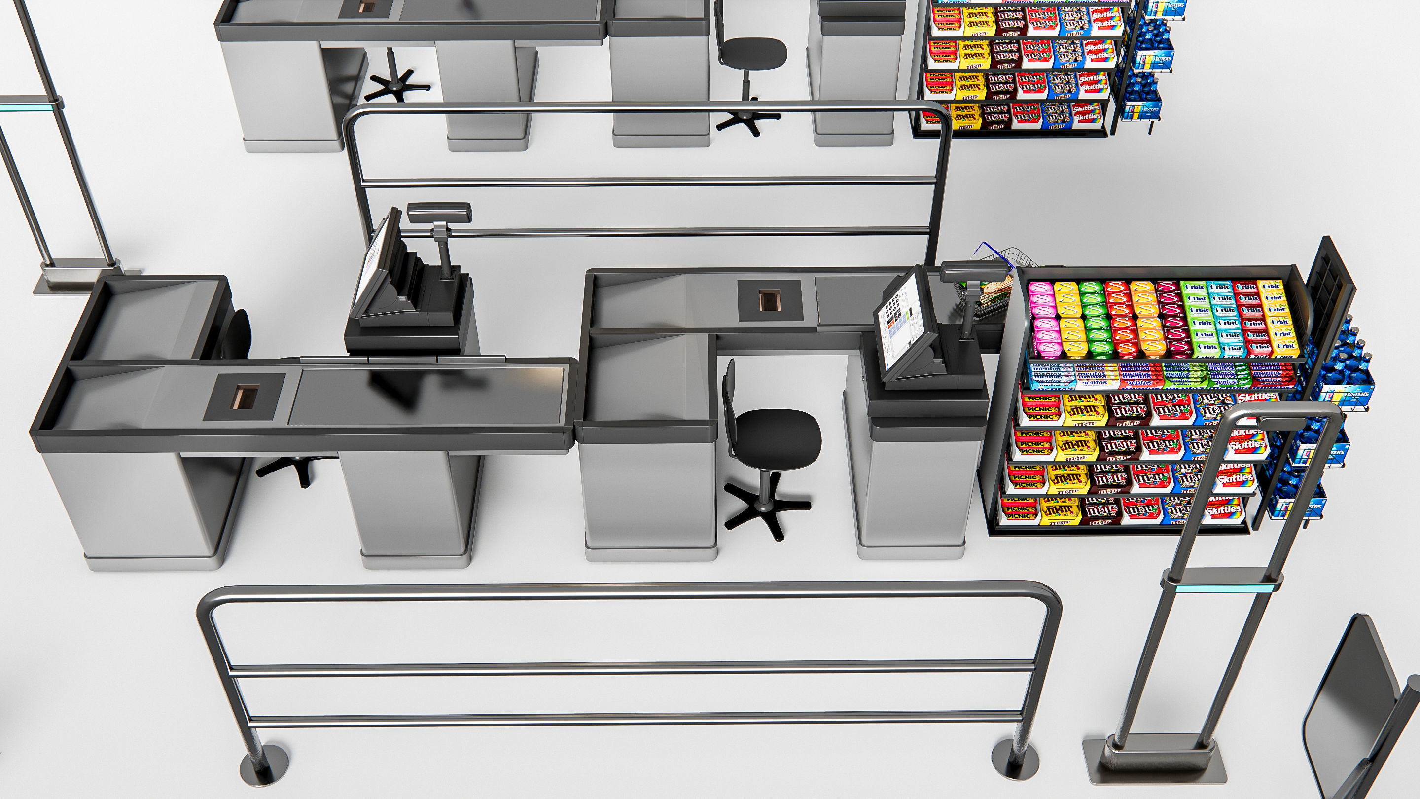 Supermarket Shop Store Elements checkout 1 3D model_6