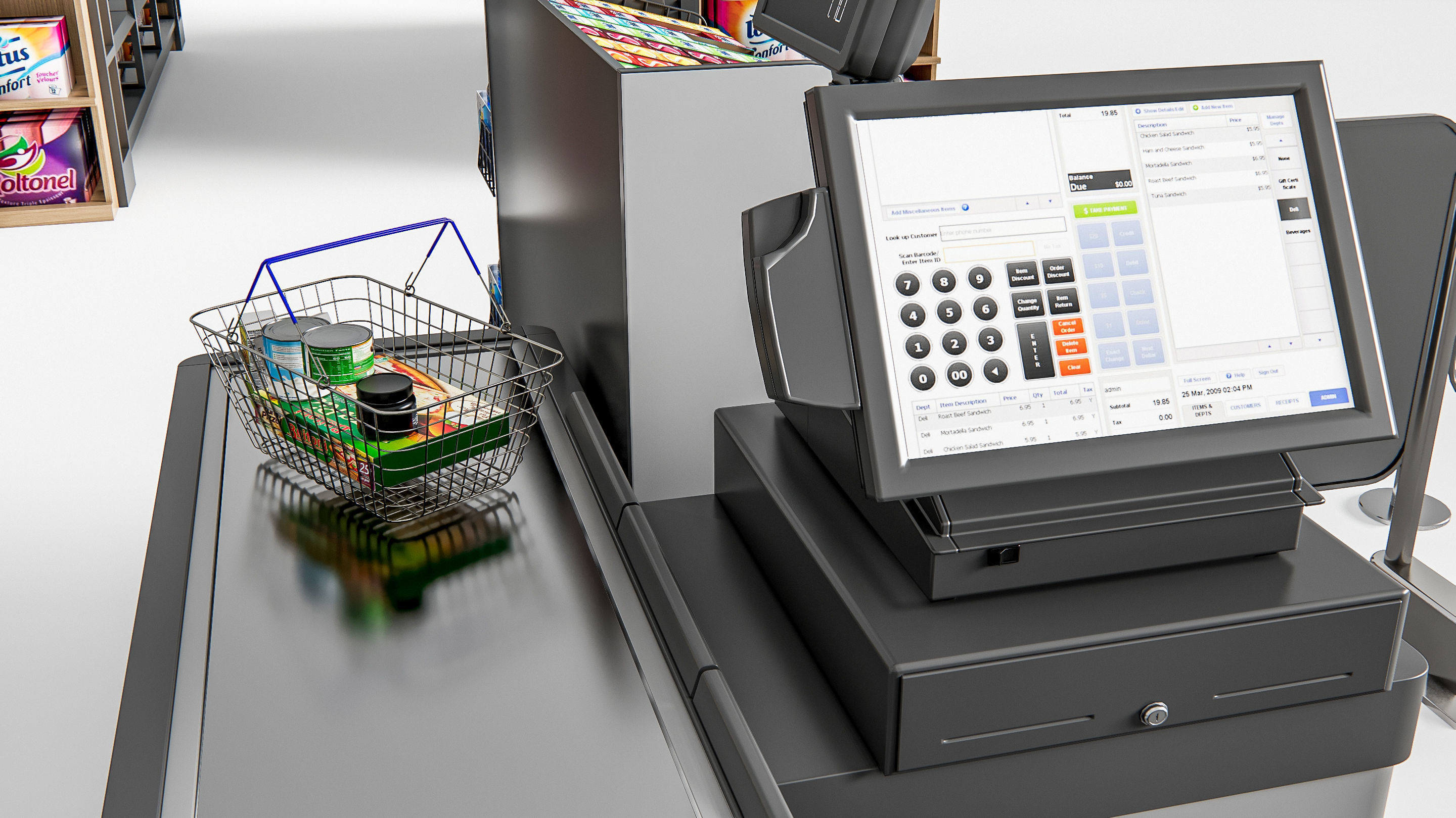 Supermarket Shop Store Elements checkout 1 3D model_15