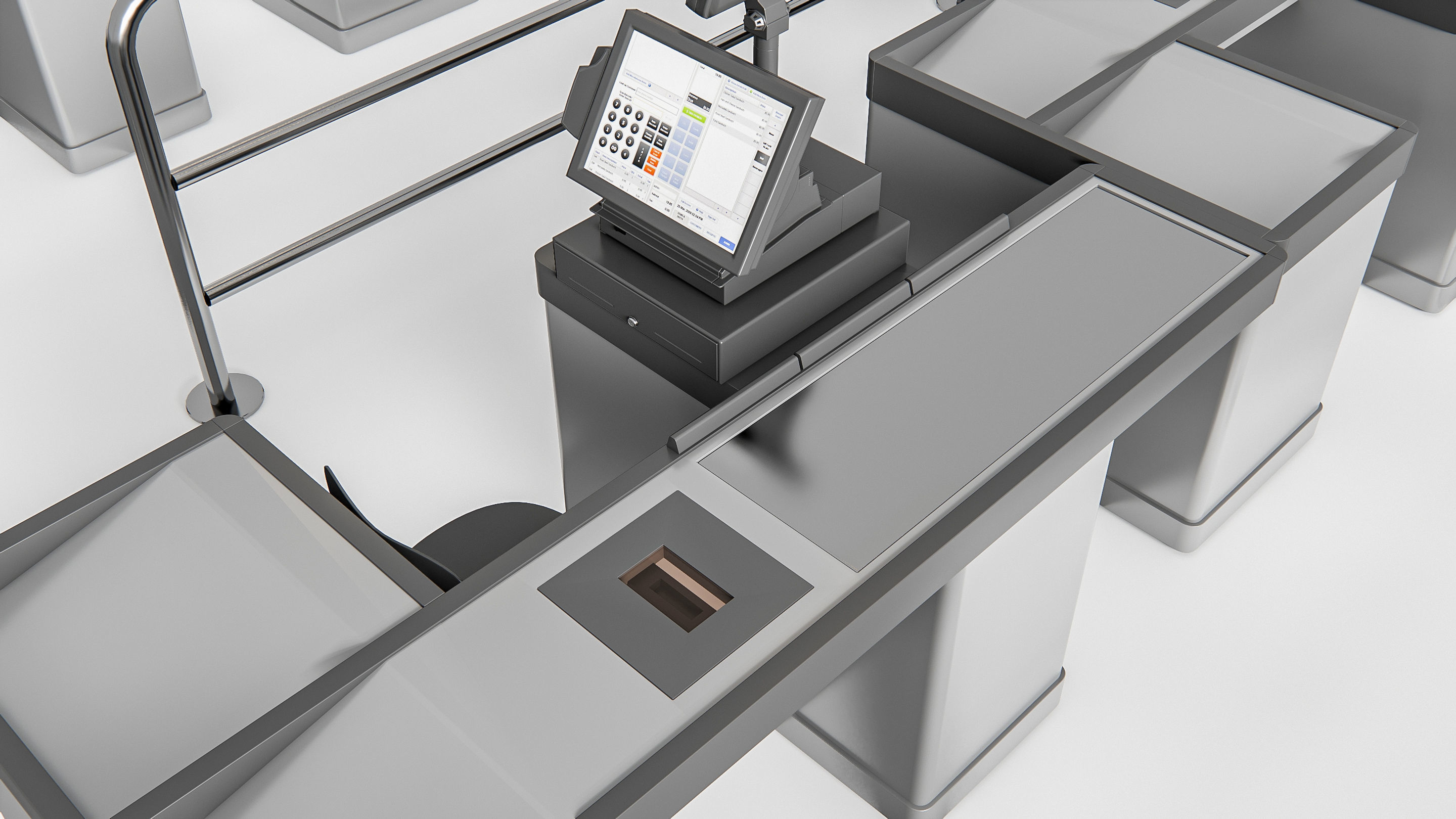 Supermarket Shop Store Elements checkout 1 3D model_16