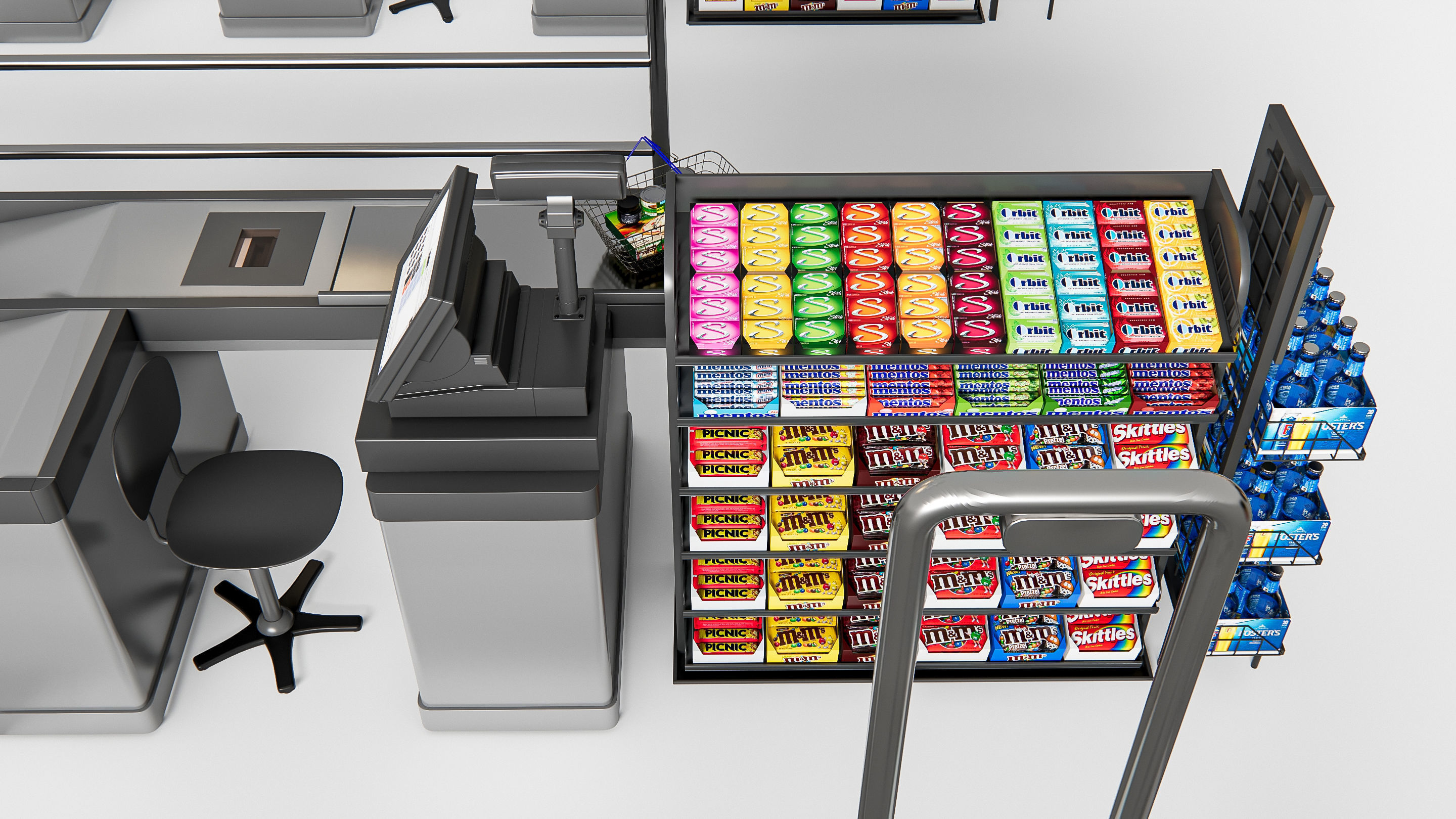Supermarket Shop Store Elements checkout 1 3D model_5