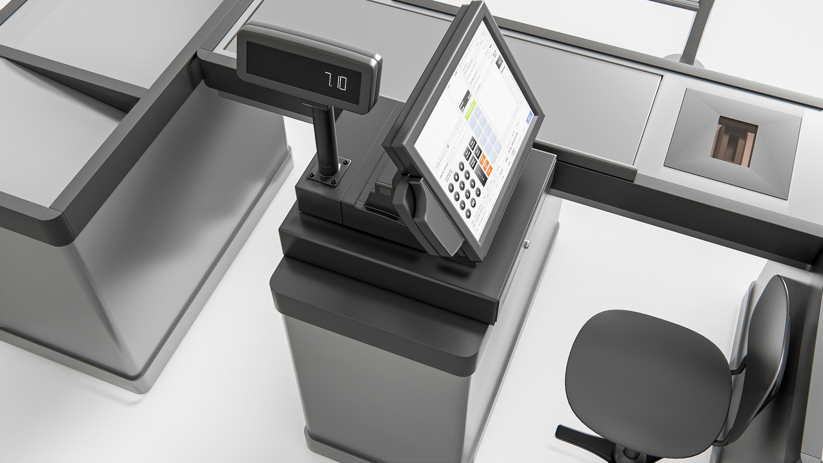 Supermarket Shop Store Elements checkout 1 3D model_10