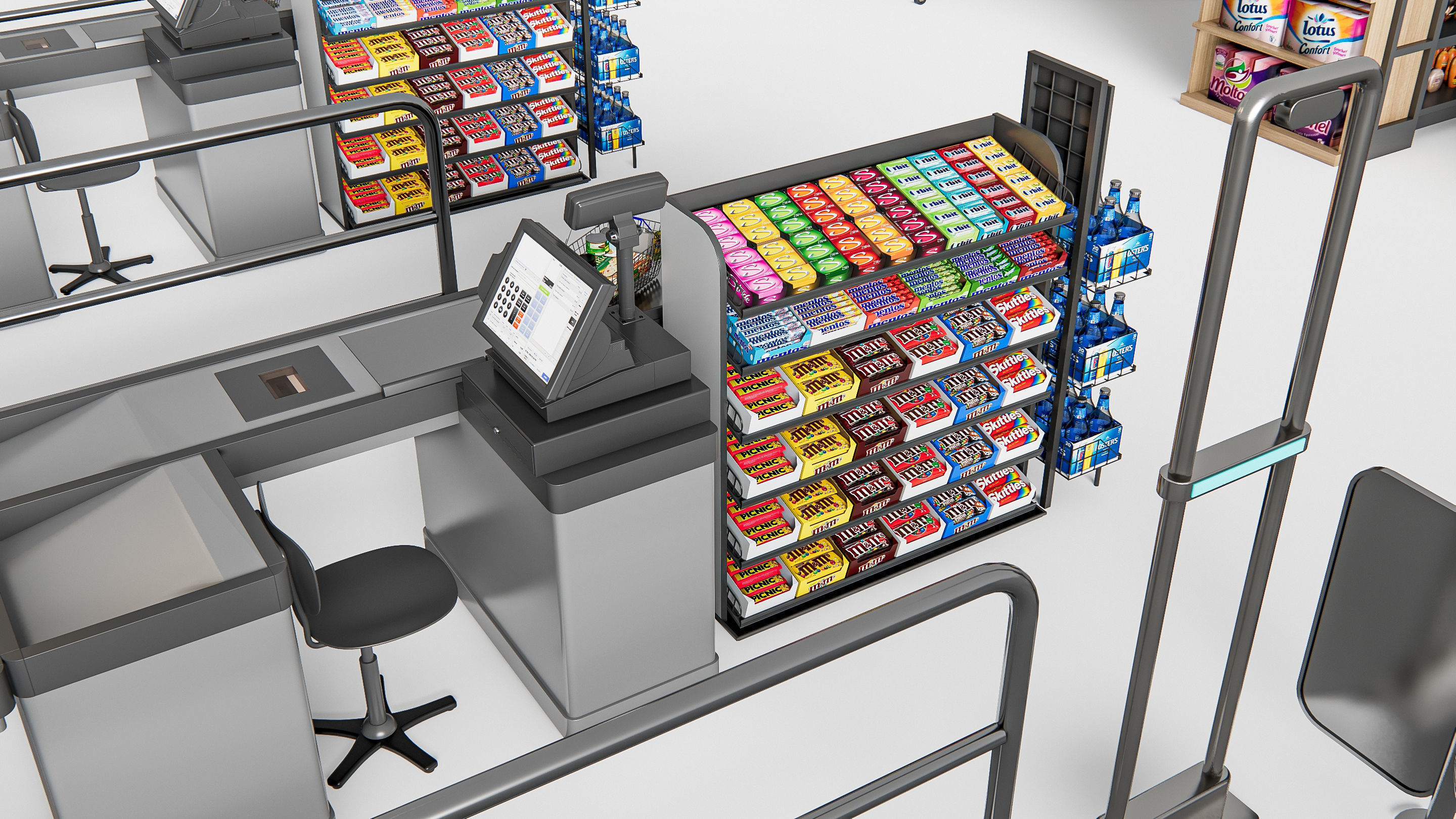 Supermarket Shop Store Elements checkout 1 3D model_11