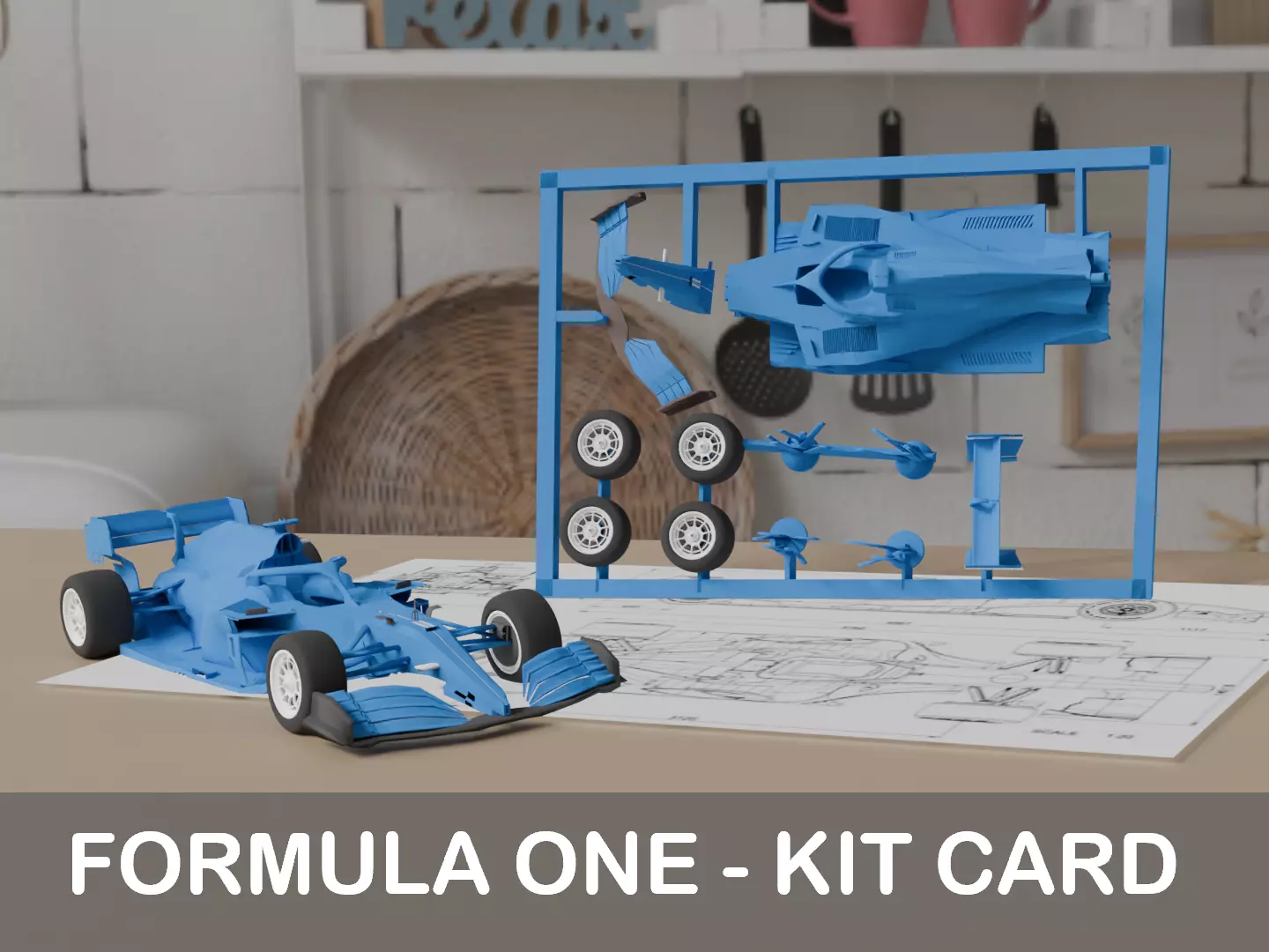 Formula One Car - Kit Card 3D print model_0