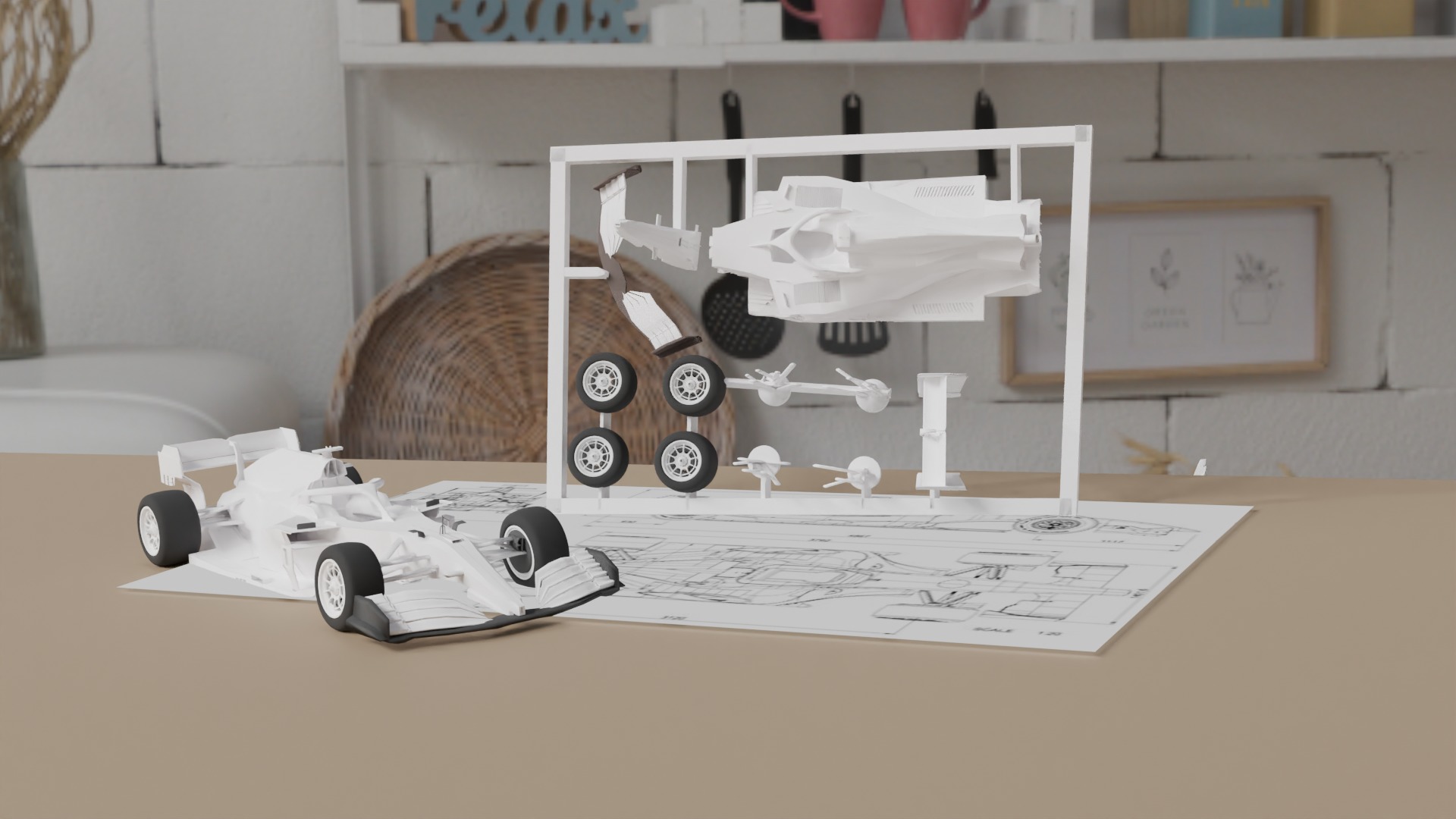 Formula One Car - Kit Card 3D print model_3