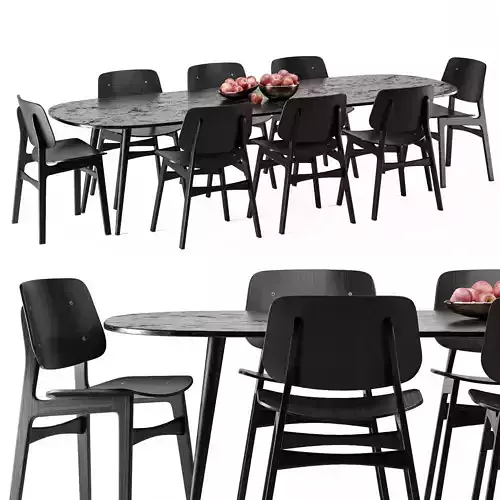 Soborg chair and dining table - Dining set 01