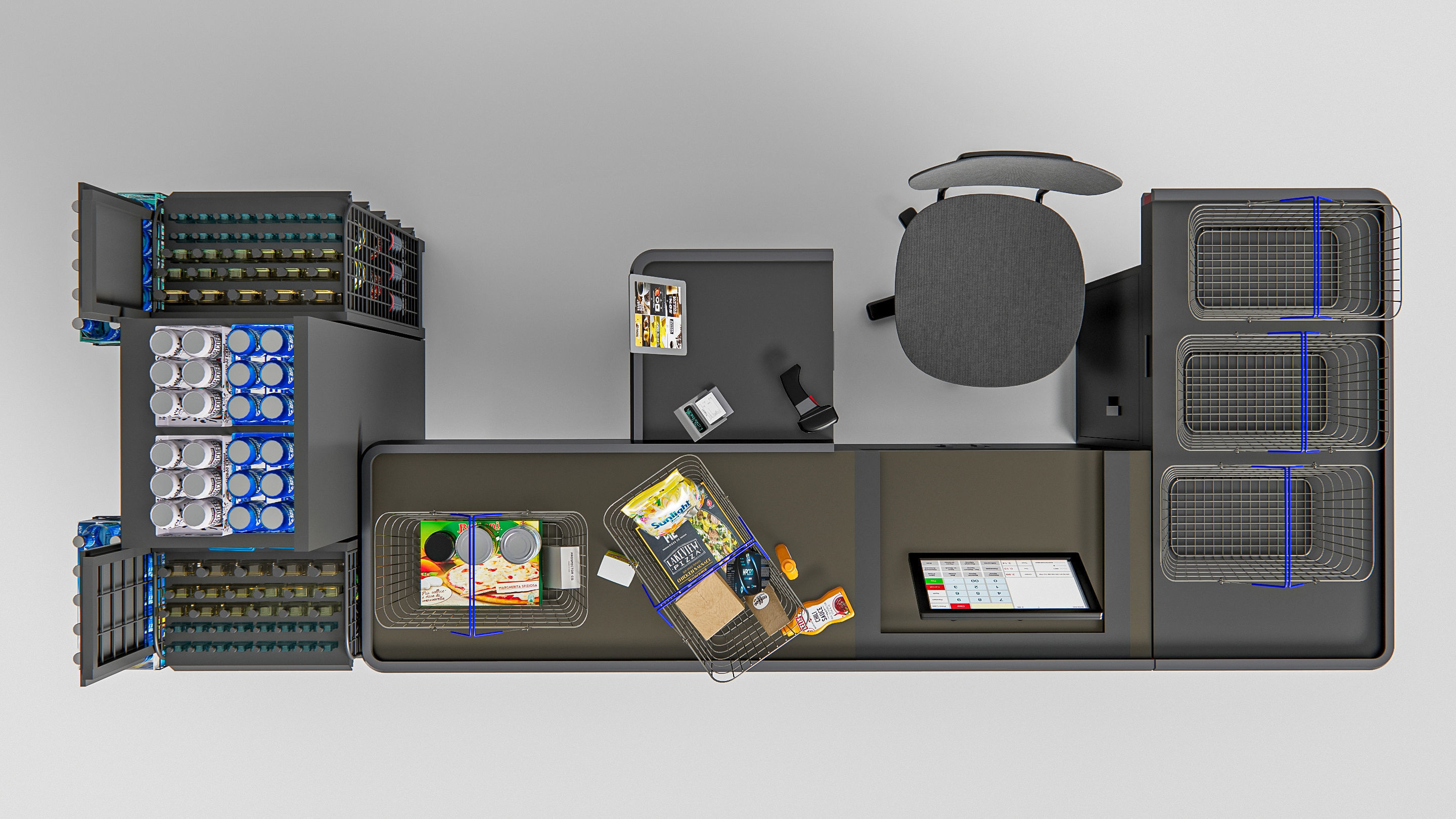 Supermarket Shop Store Elements checkout 2 3D model_20