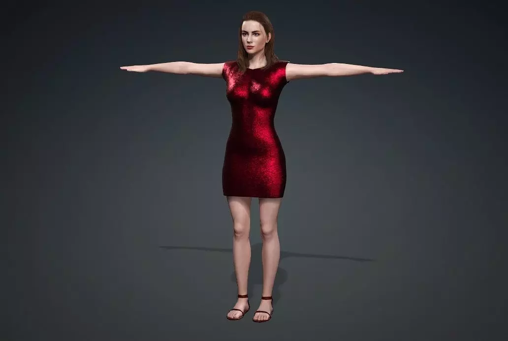 Party Girl Rigged Animated Low-poly 3D model