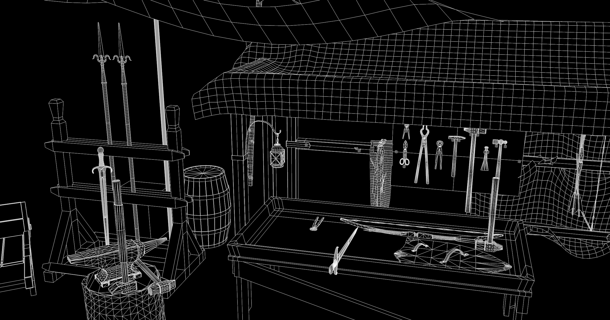 Medieval Market Stall 02 3D model_6