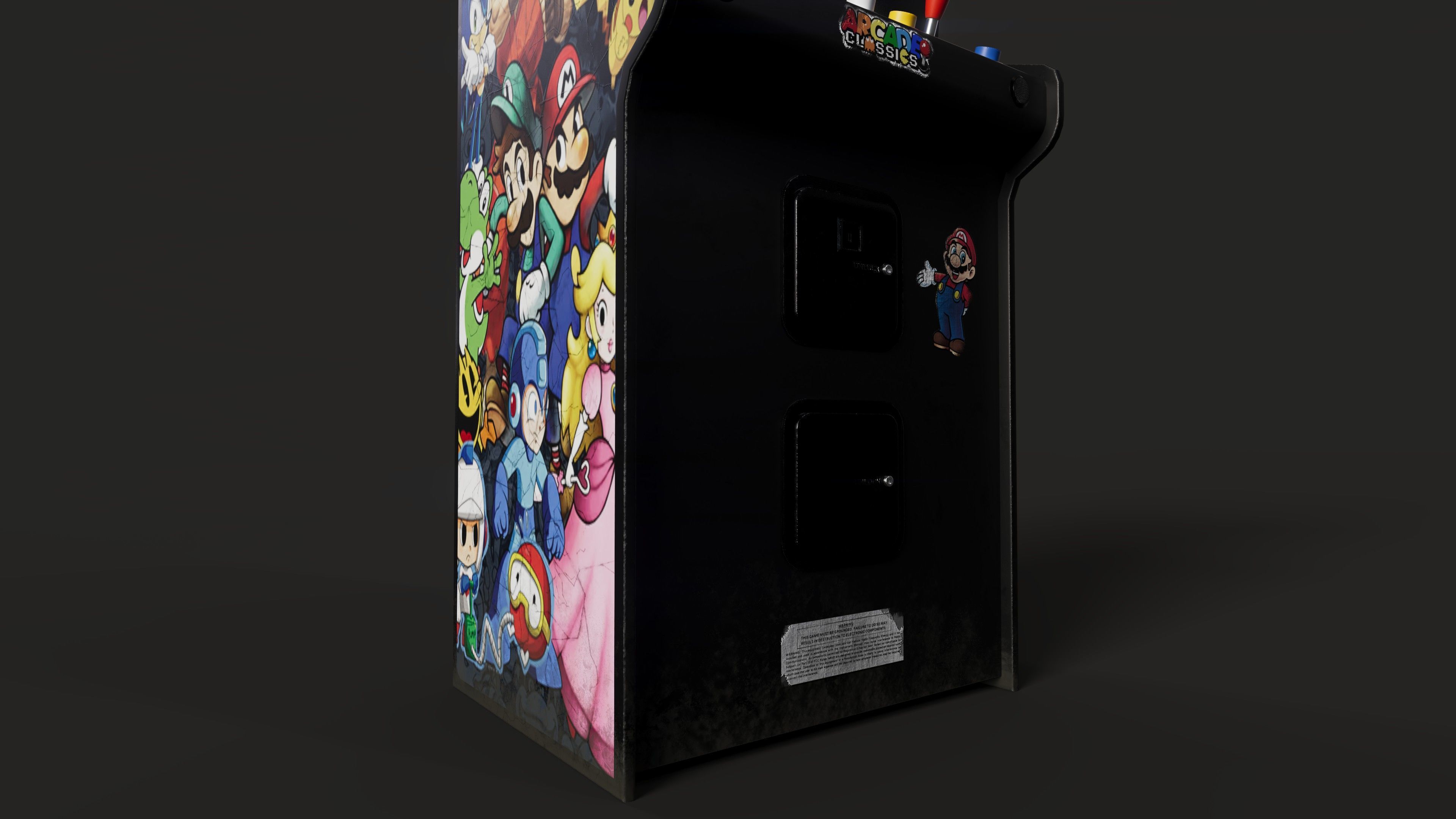 Retro Arcade Game Machine 01 Low-poly 3D model_13