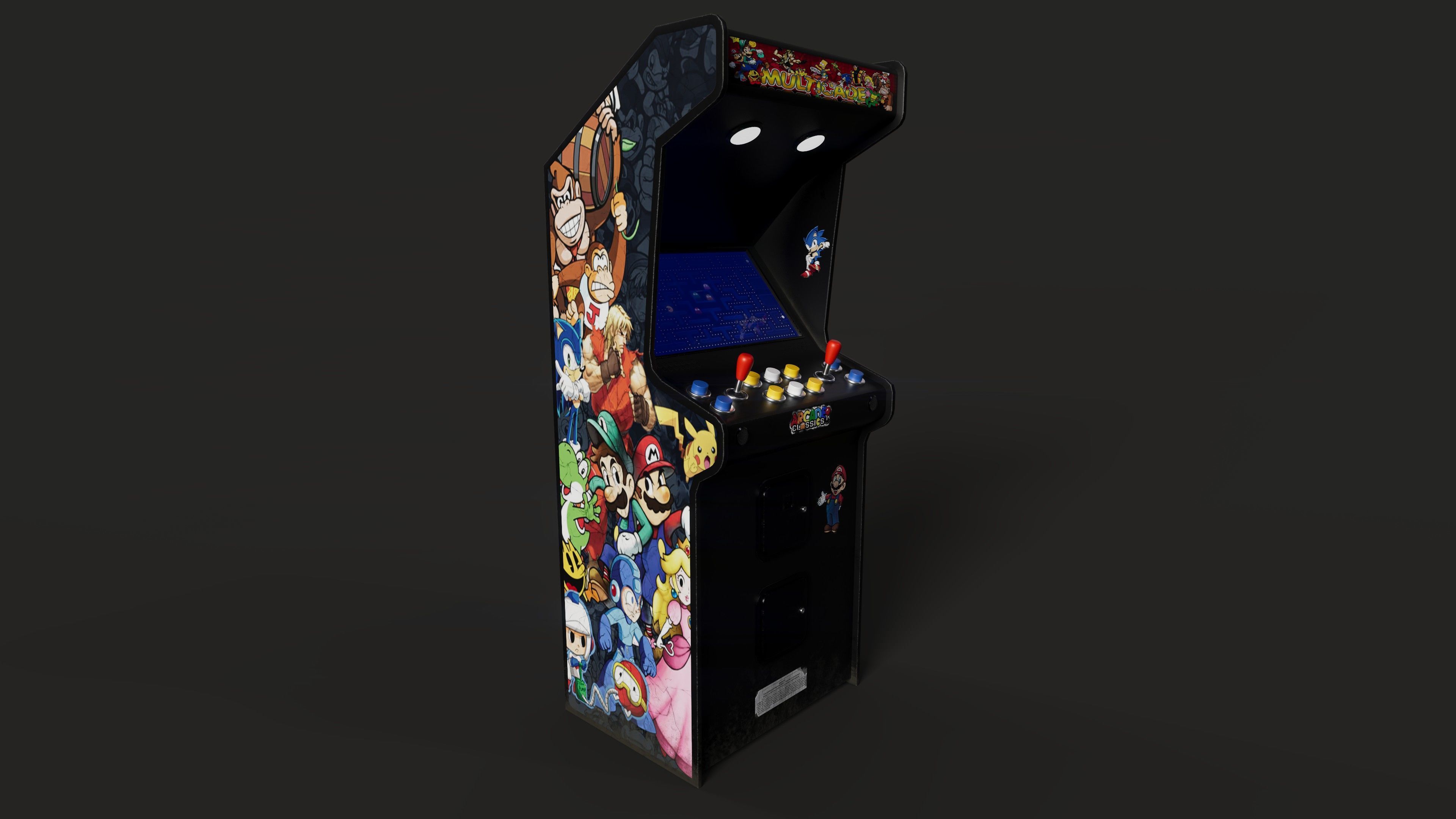 Retro Arcade Game Machine 01 Low-poly 3D model_2