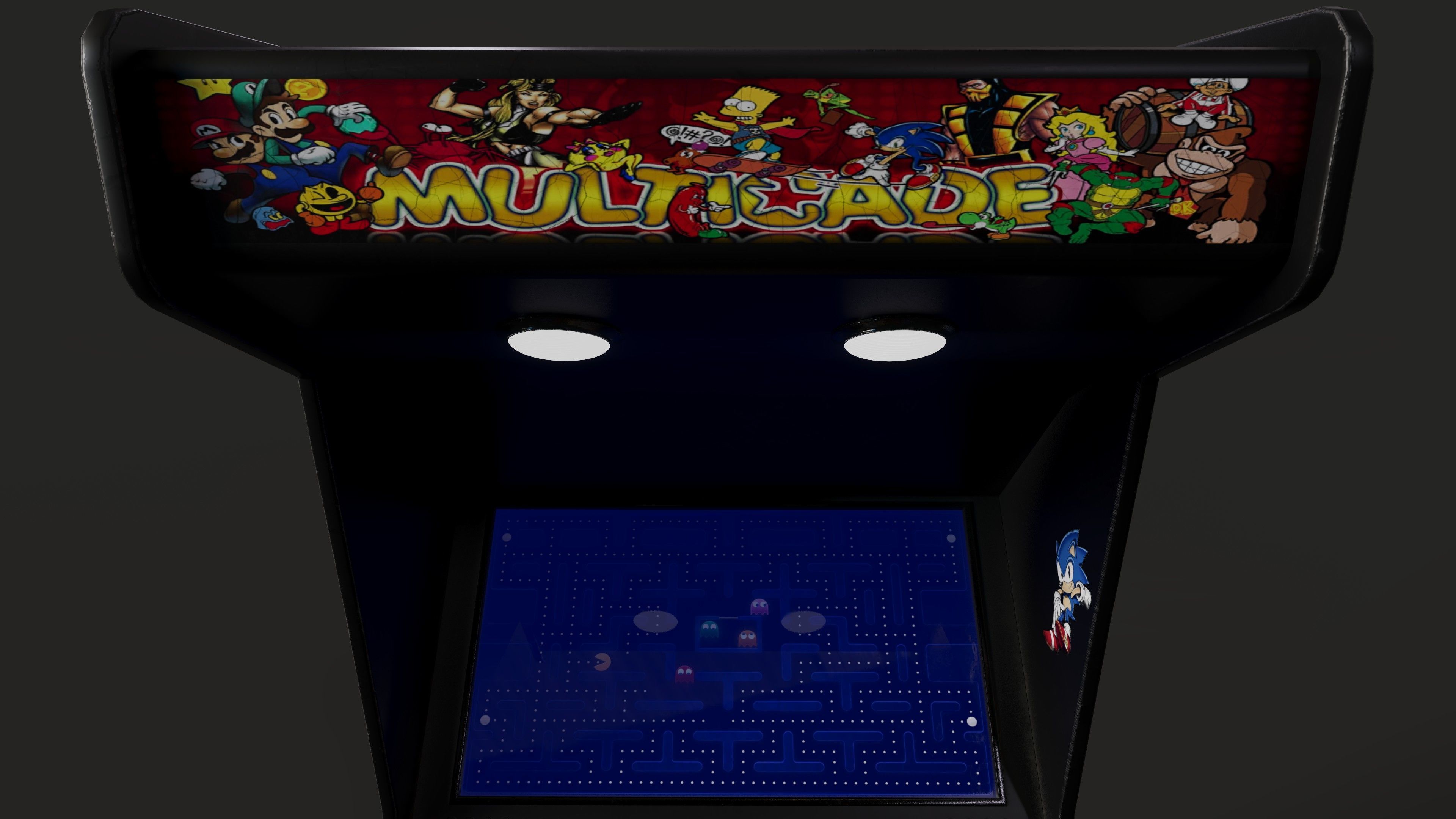 Retro Arcade Game Machine 01 Low-poly 3D model_15