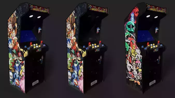 Retro Arcade Game Machine 01 Low-poly 3D model