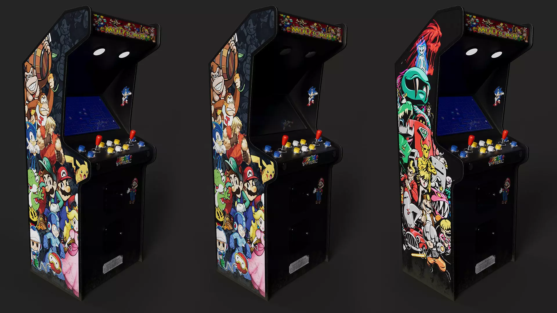 Retro Arcade Game Machine 01 Low-poly 3D model_0