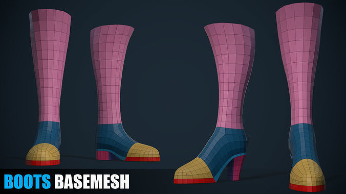 Boots Basemesh Low-poly 3D model
