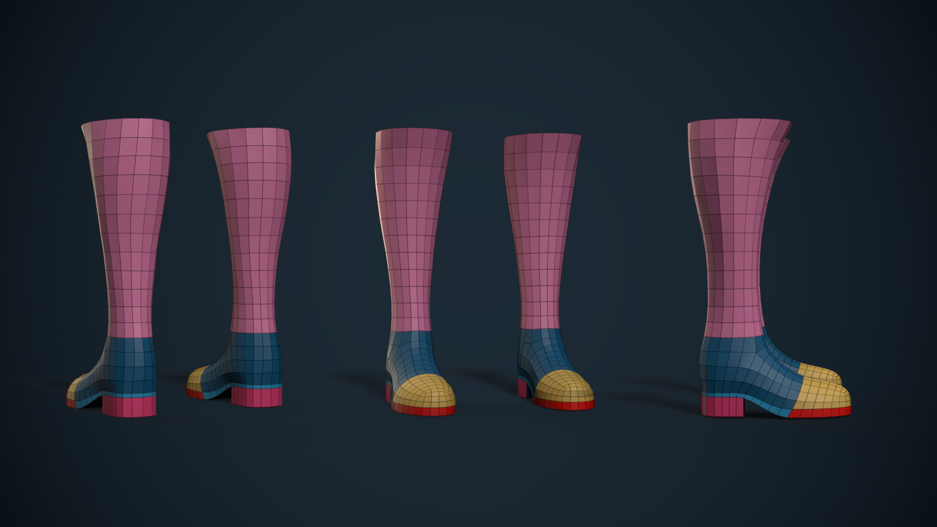 Boots Basemesh Low-poly 3D model_2