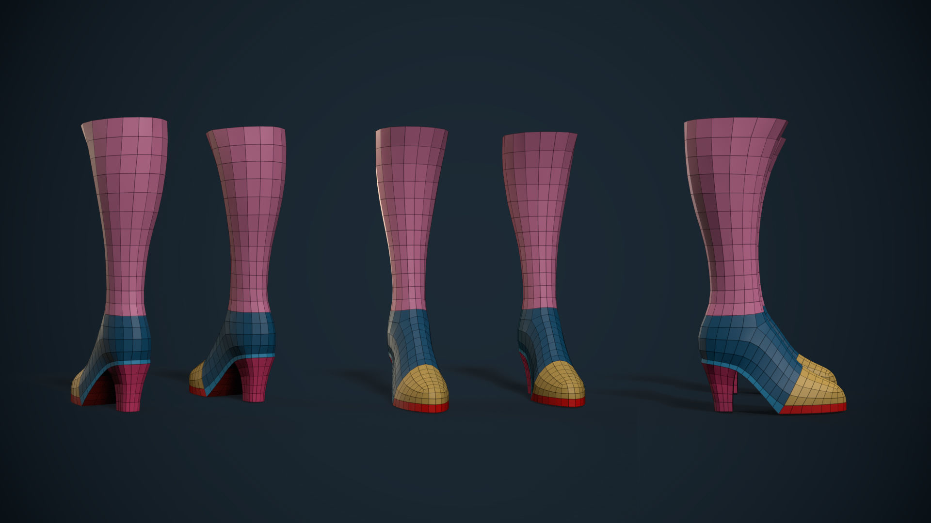 Boots Basemesh Low-poly 3D model_1