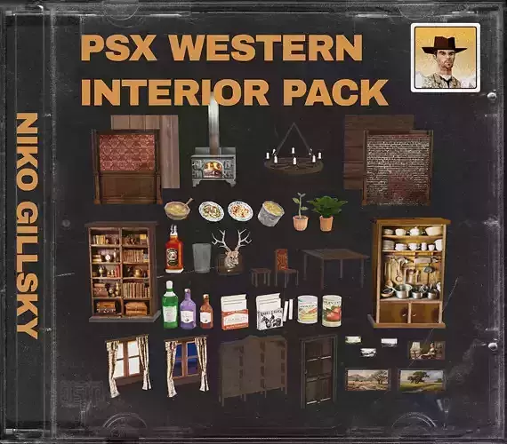 PSX Western Interior Pack Low-poly 3D model