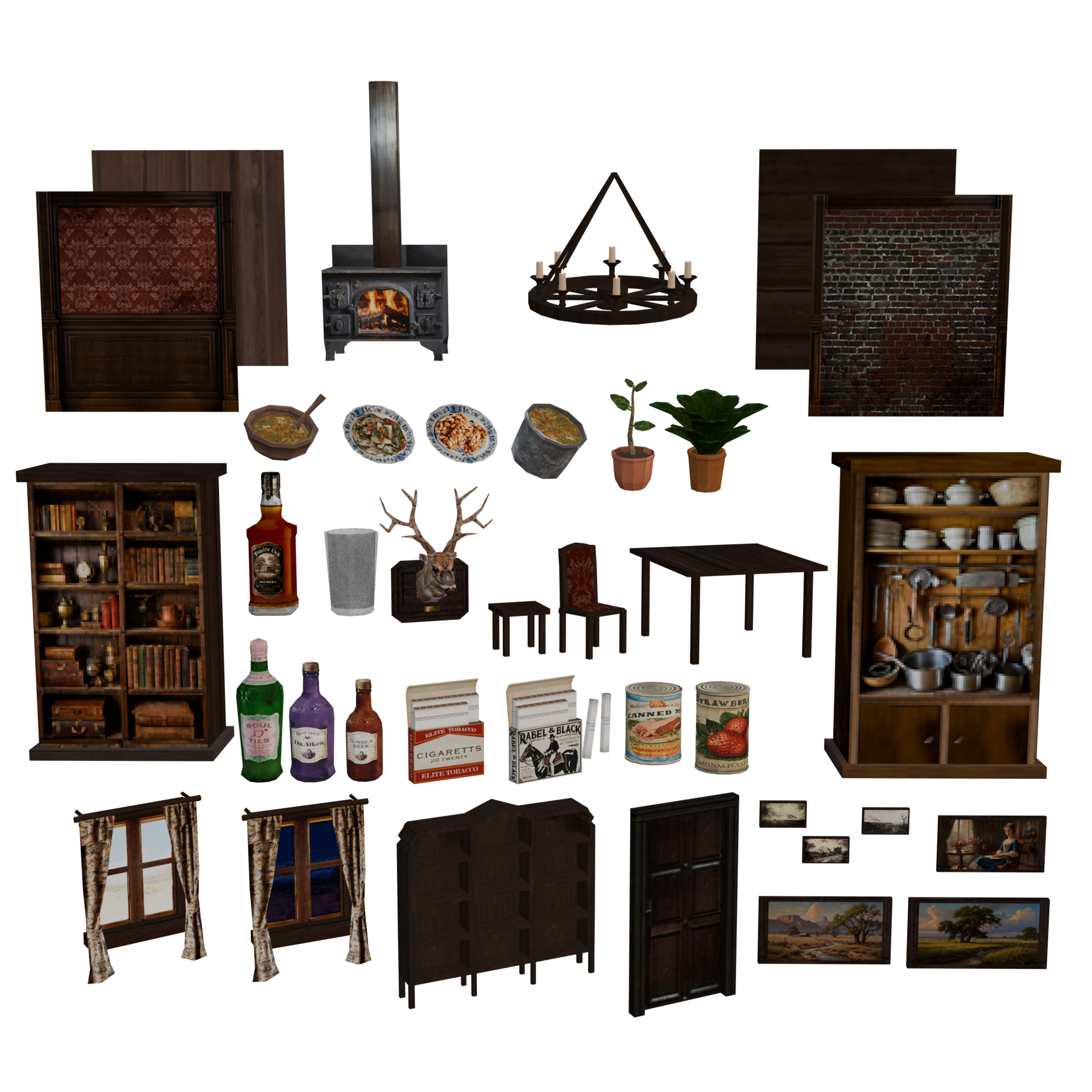 PSX Western Interior Pack Low-poly 3D model_5
