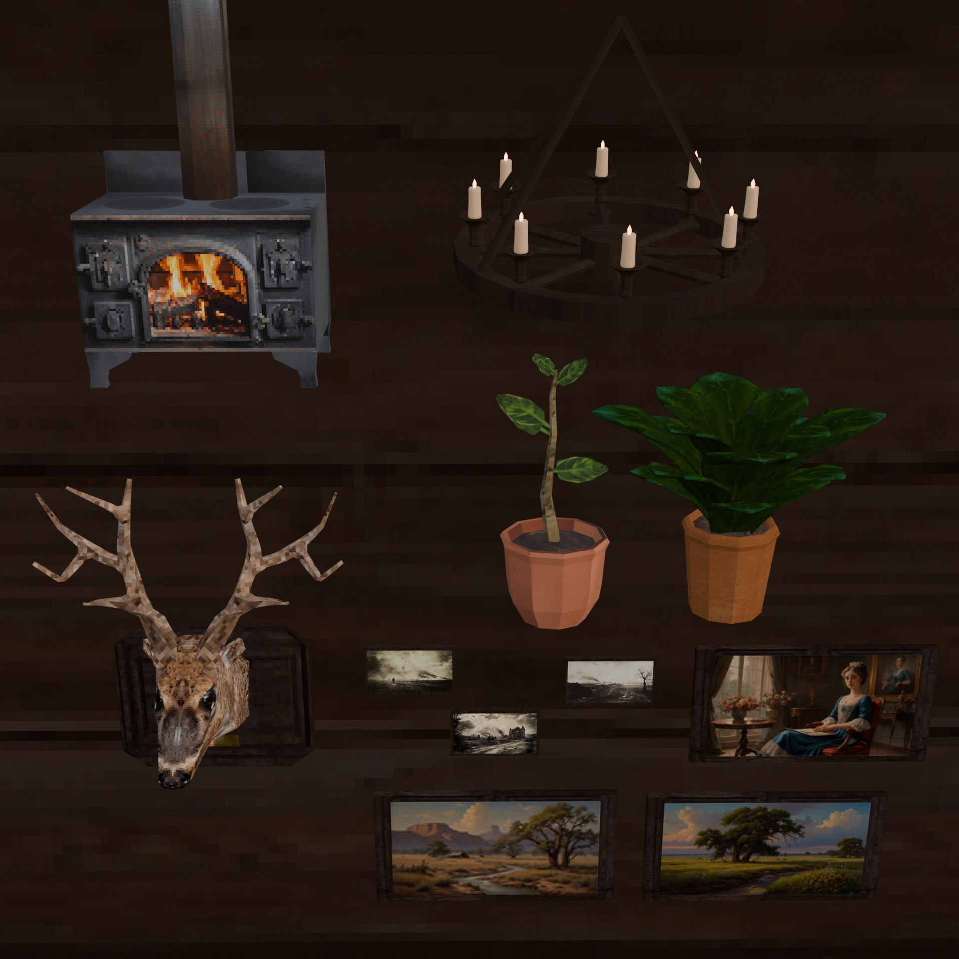 PSX Western Interior Pack Low-poly 3D model_3