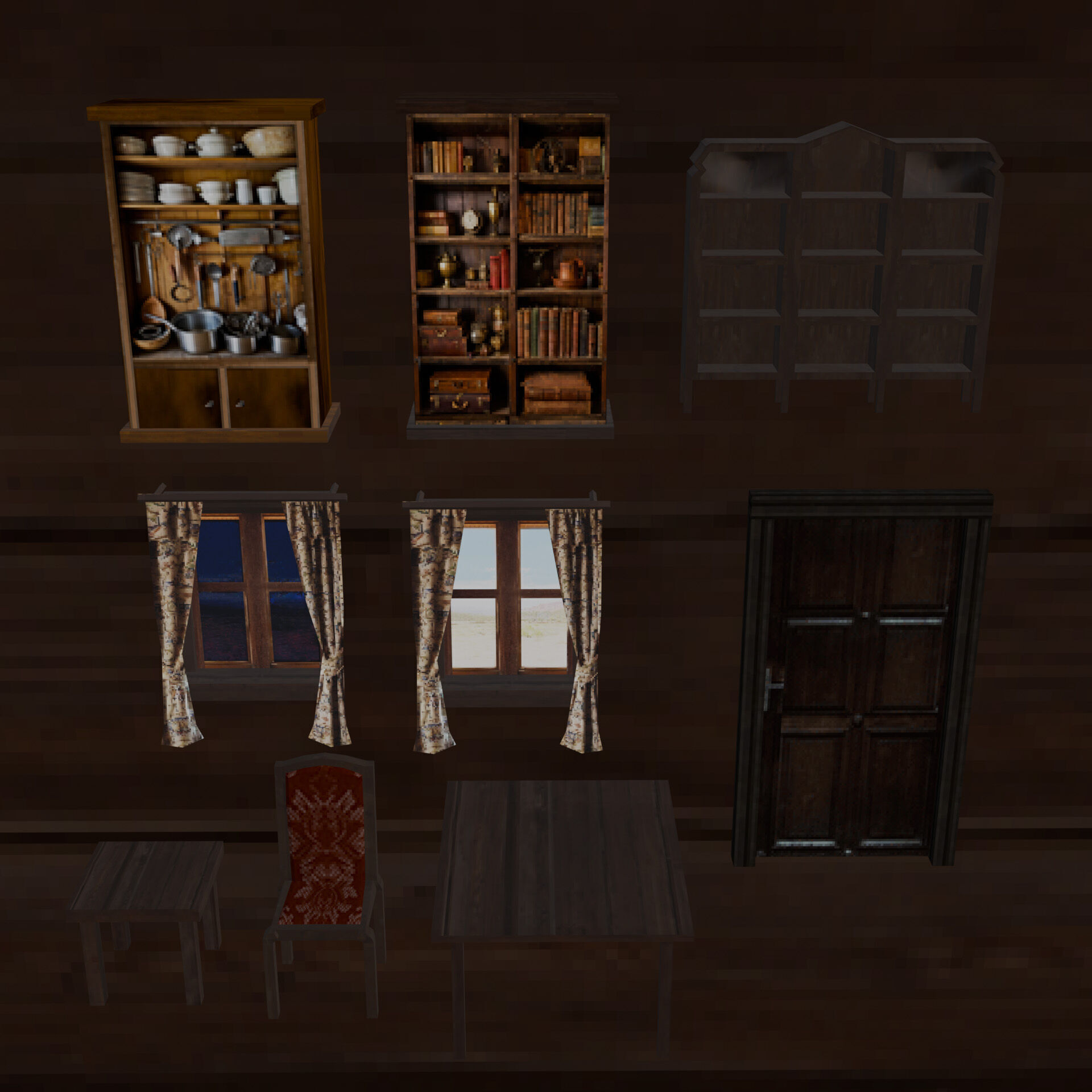 PSX Western Interior Pack Low-poly 3D model_1