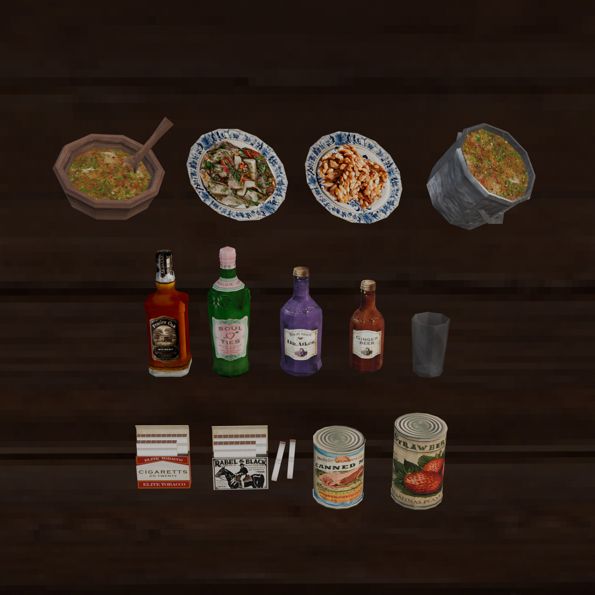 PSX Western Interior Pack Low-poly 3D model_2