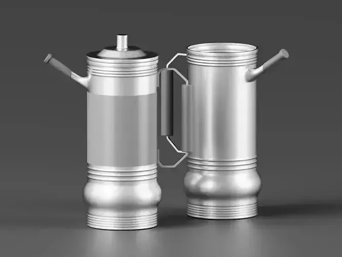Metal Silver Stainless Steel Jug 3D Model